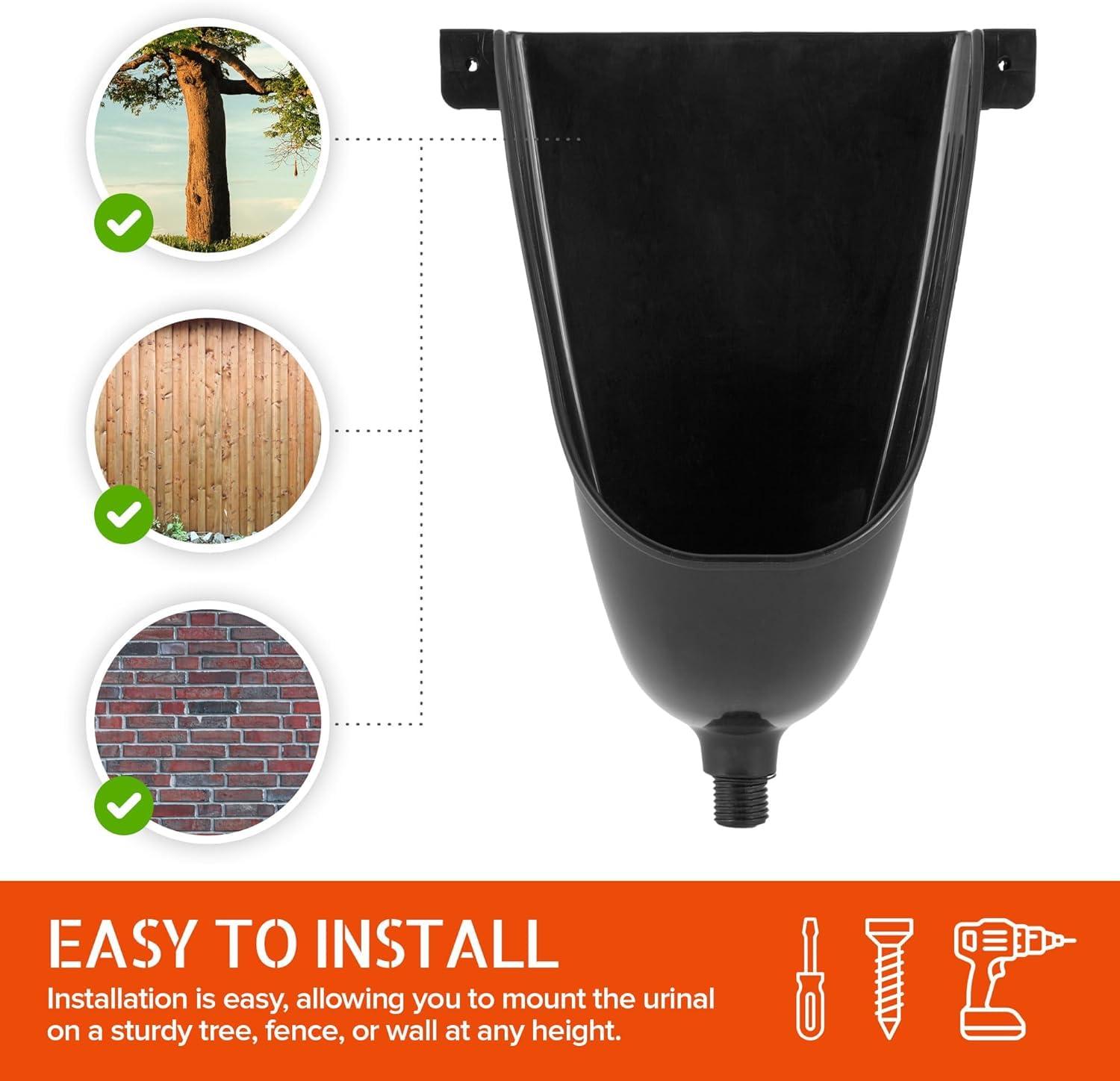 White Plastic Waterless Urinal for Men, Wall Mount