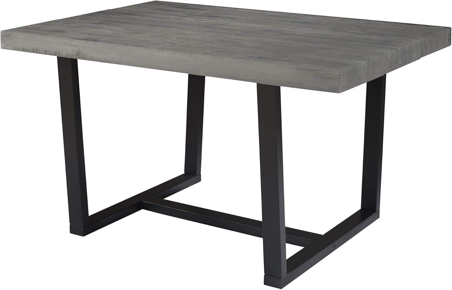 Walker Edison Durango 52" Solid Pine Wood Dining Table in Gray/Black