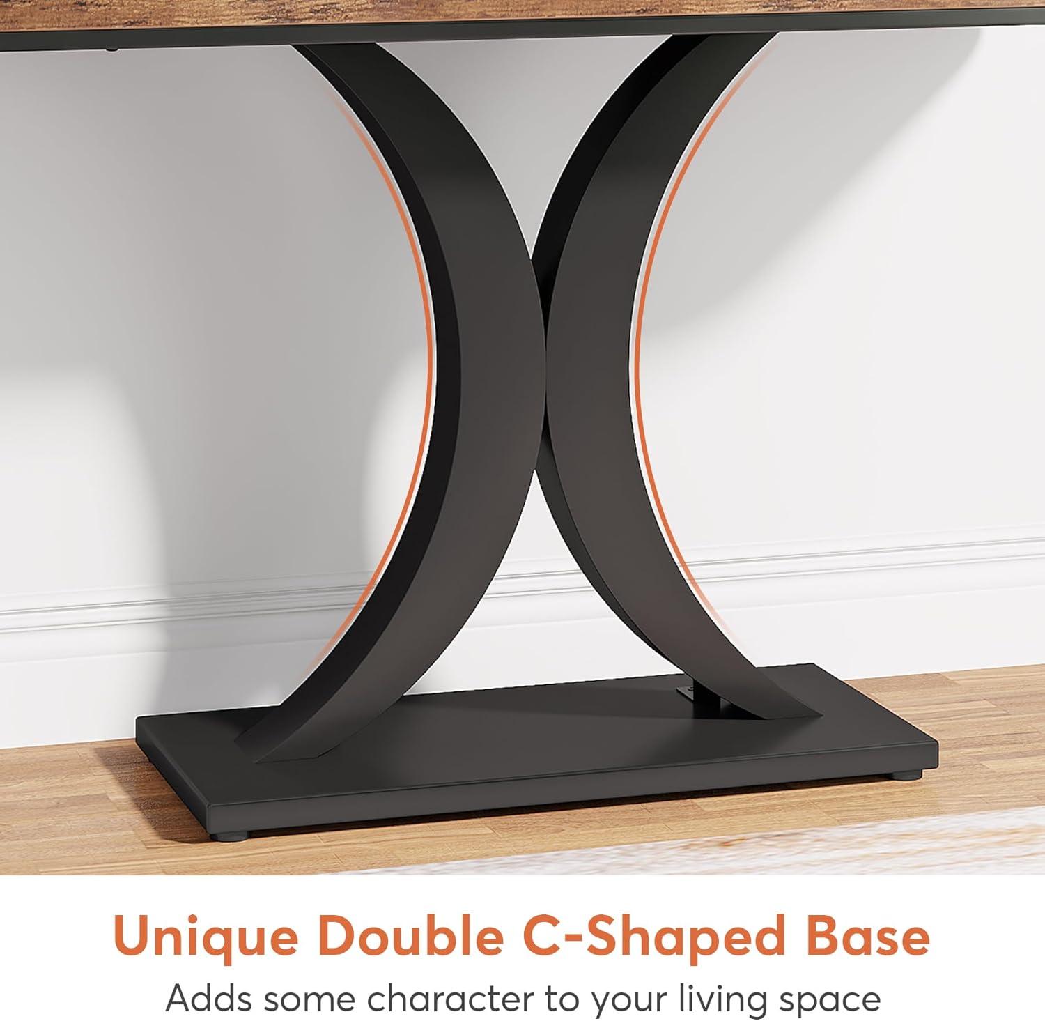 Hommoo 40" Console Table, Narrow Entryway Foyer Table with Geometric Base