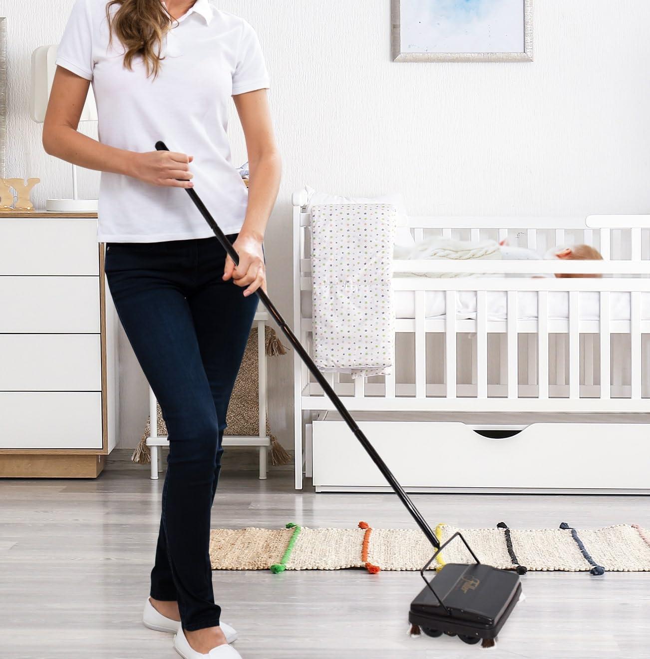 Silver Lightweight Portable Electrostatic Carpet and Floor Sweeper