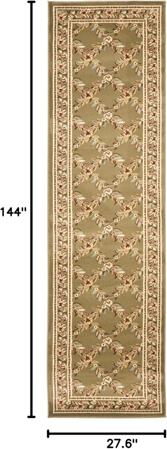 Lyndhurst LNH557 Power Loomed Runner Rug - Green/Green - 2'3"x12' - Safavieh