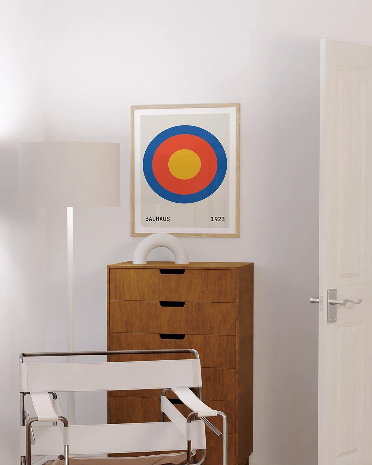 Haus and Hues Bauhaus Poster Colorful Wall Art - Contemporary Wall Art Prints, Vintage Art Circle Wall Decor, Blue Wall Decor for Living Room Art Posters, Geometric Famous Art Prints (Unframed, 12x16)