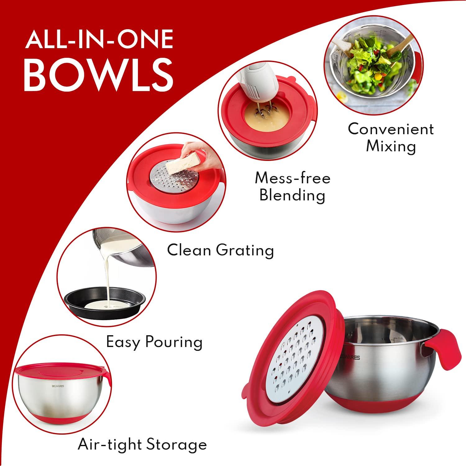 Belwares Stainless Steel Nested Mixing Bowl Set