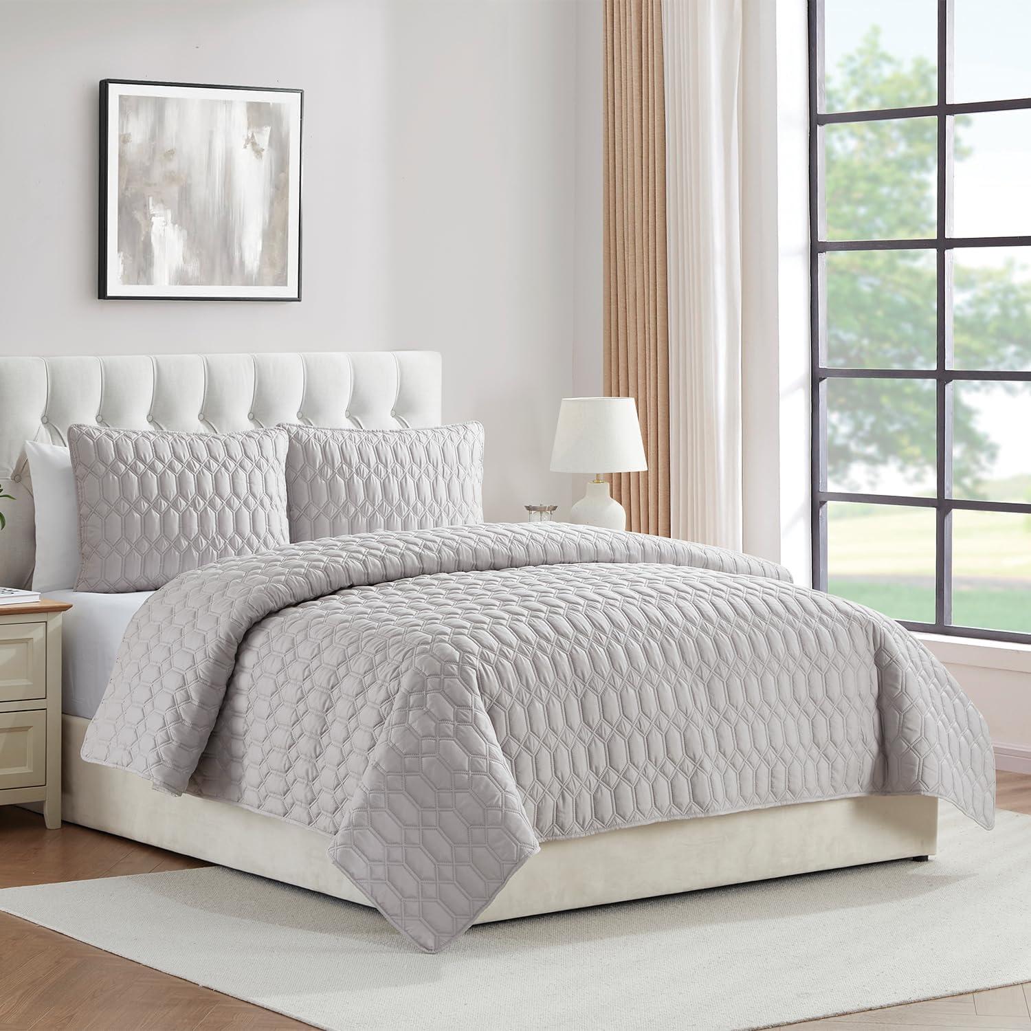 VCNY 3pc Diamond Pinsonic Quilt Set