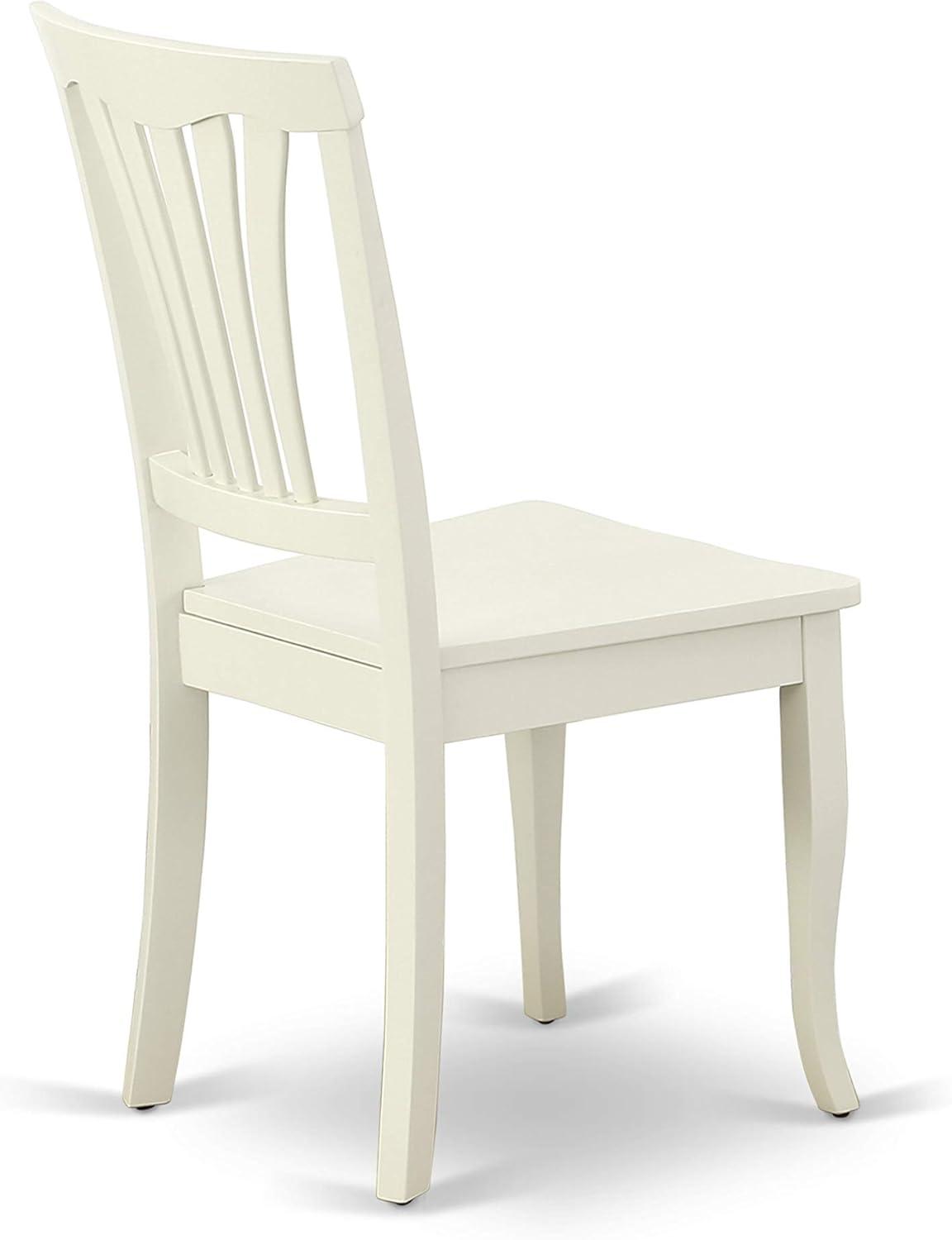 East West Furniture Boston 5-piece Dining Set with Slatted Chairs in Linen White