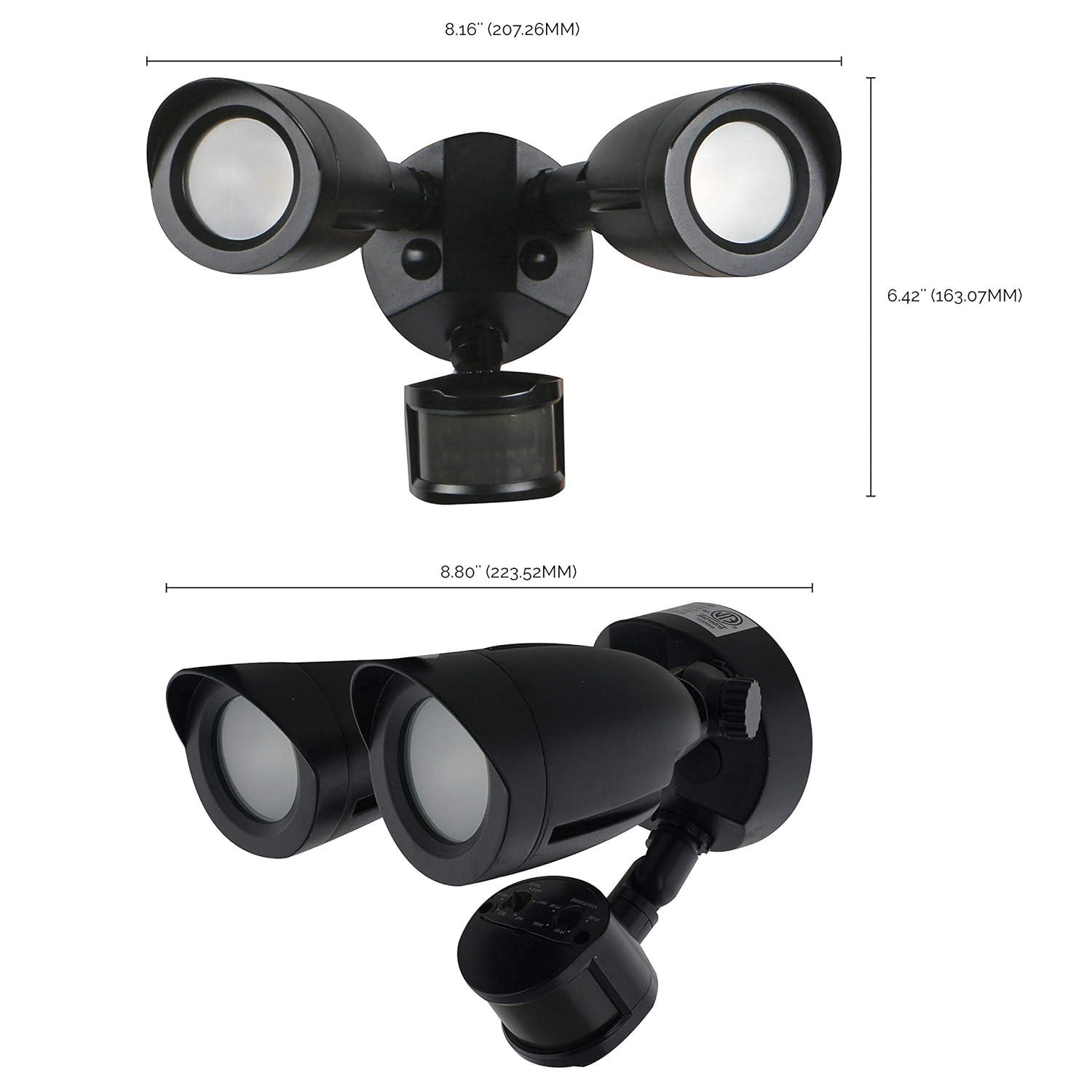 Nuvo 2 - Head LED Hardwired Dusk to Dawn Outdoor Security Flood Light with Motion Sensor
