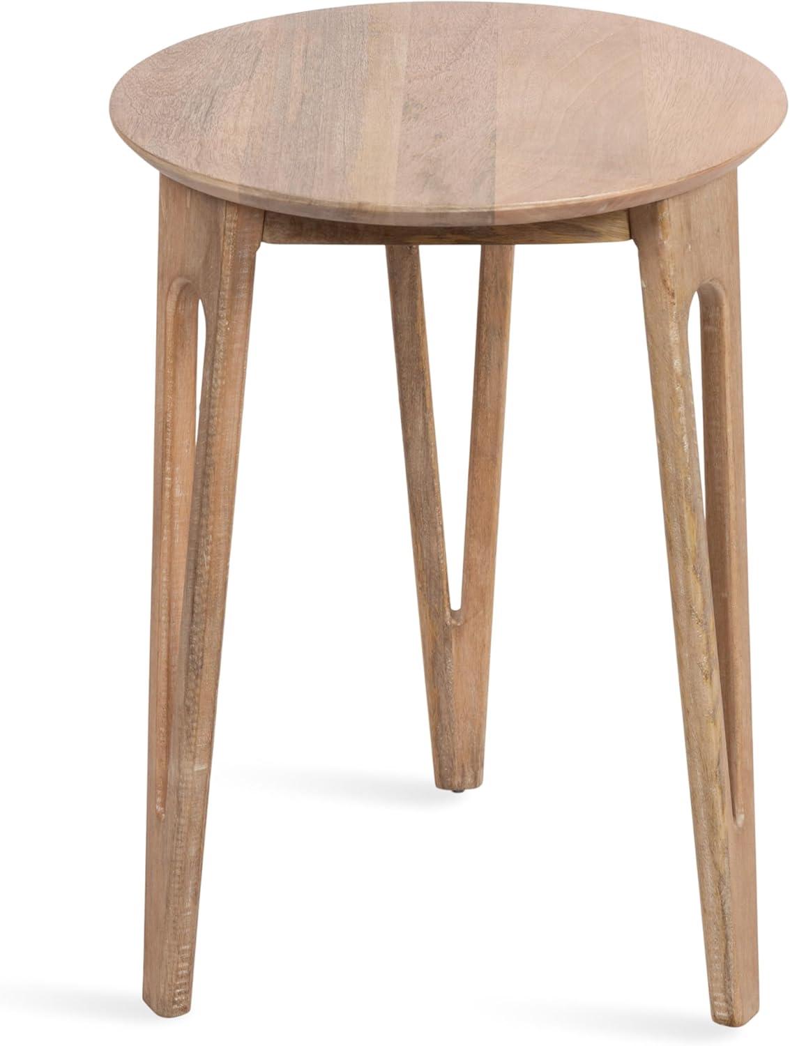 Kate and Laurel Kershaw Modern Round Side Table, 16 x 16 x 22, Natural Wood, Transitional Circle Living Room End Table with Tapered Hairpin Legs for Use as Bedroom Nightstand Table