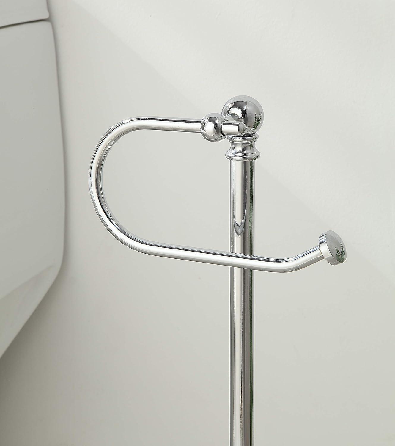 SunnyPoint Bathroom Free Standing Toilet Paper Roll Holder Stand WF-HLS-KD-02CH