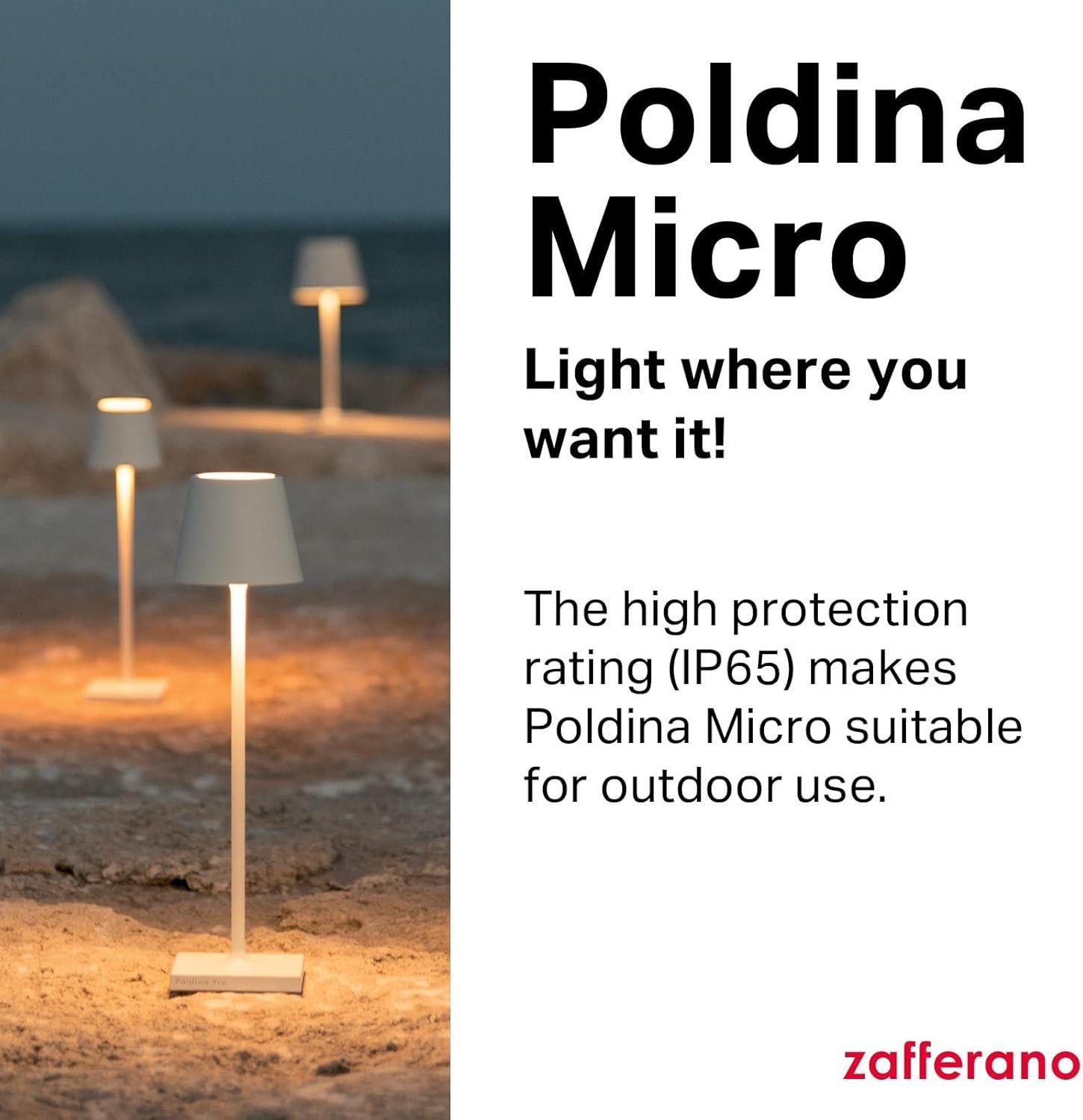 Dark Grey Cordless Touch LED Table Lamp