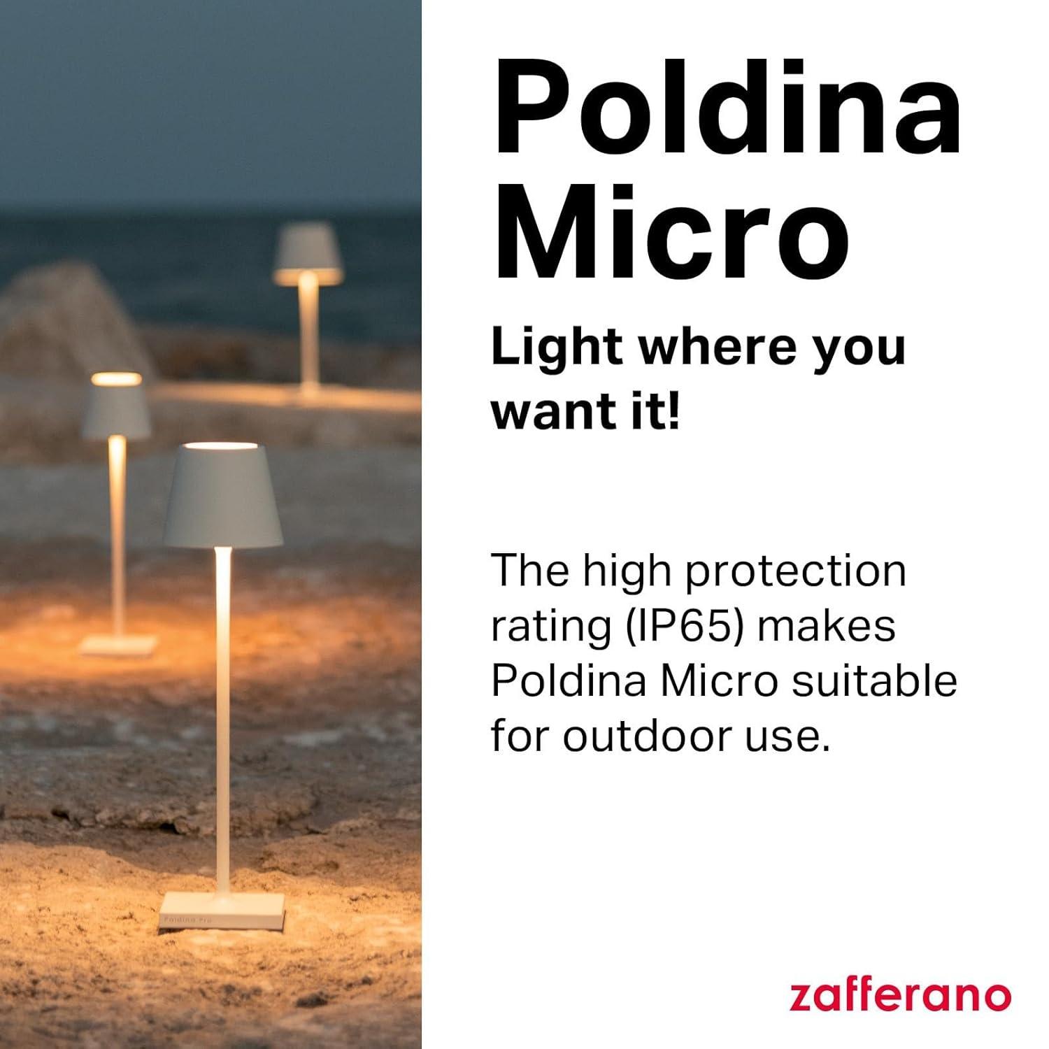 Dark Grey Cordless Touch LED Table Lamp