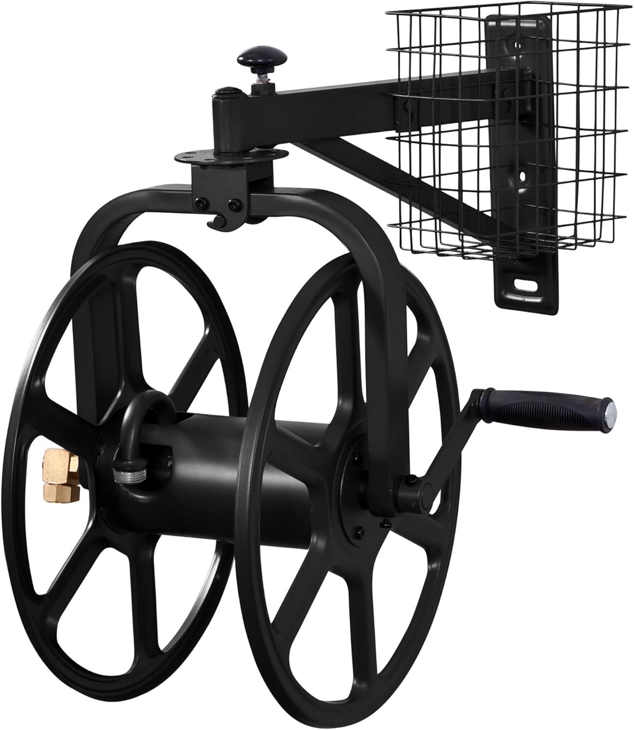 Liberty Garden 125' Capacity Single Arm Wall Mount Reel