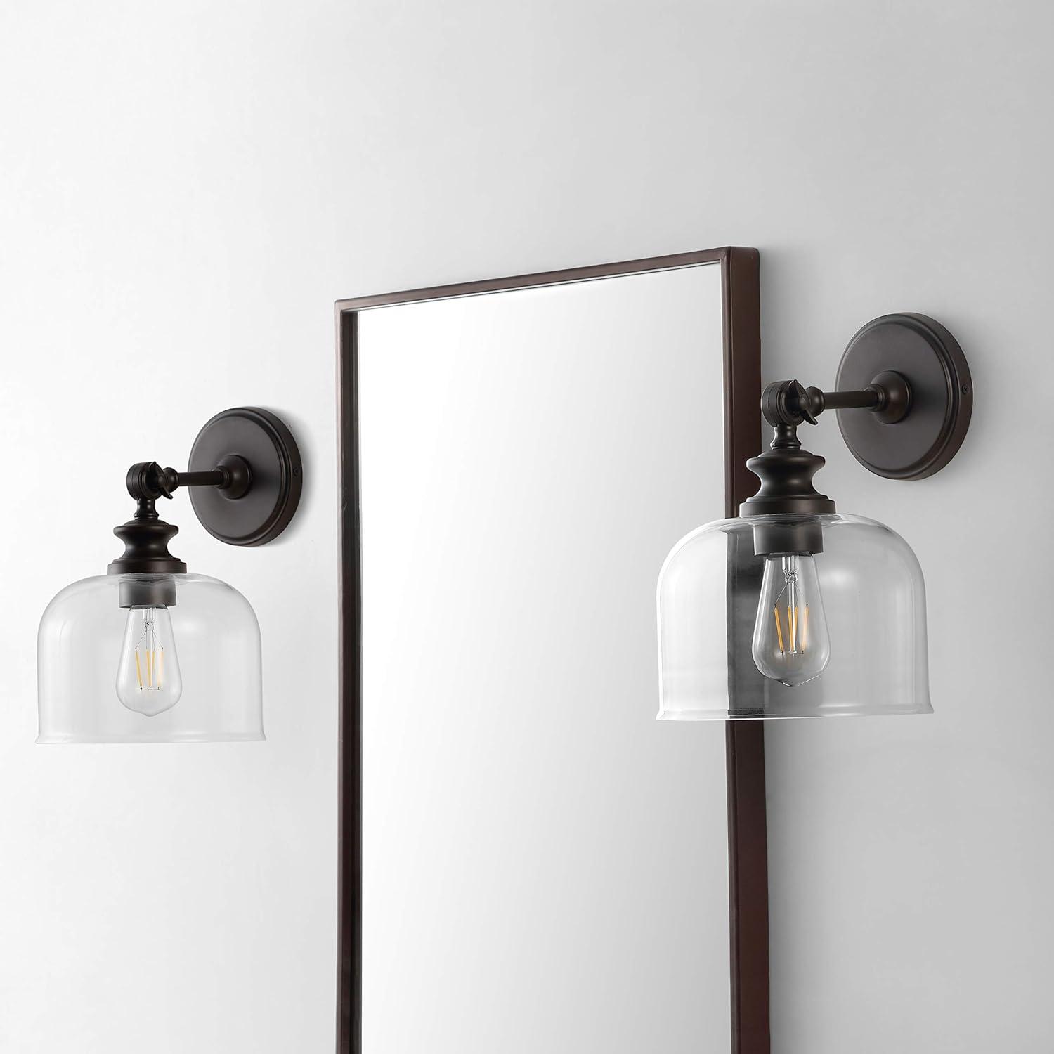 Neri 8" Wall Sconce (Set of 2) - SCN4065 - Oil Rub Bronze/Clear - Safavieh