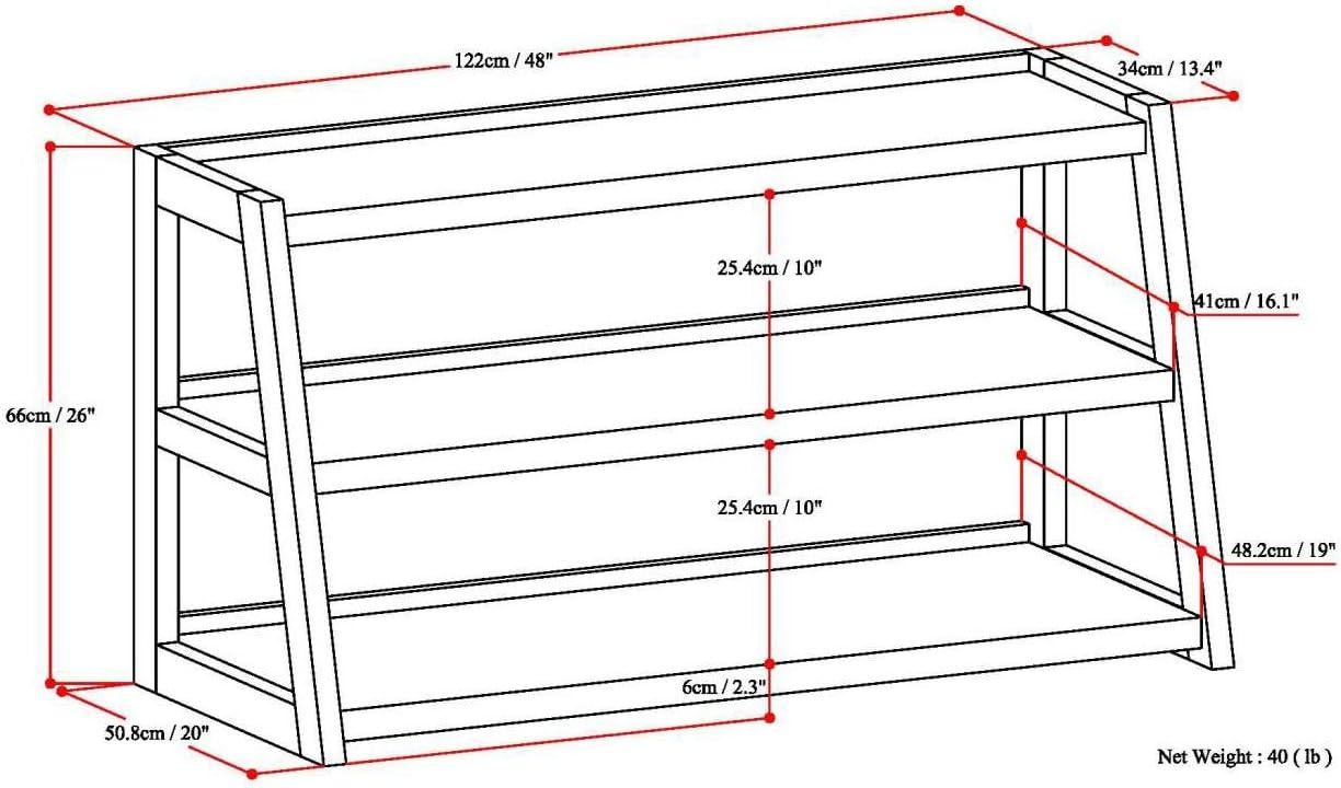 Simpli Home Sawhorse TV Media Stand-Finish:Medium Saddle Brown