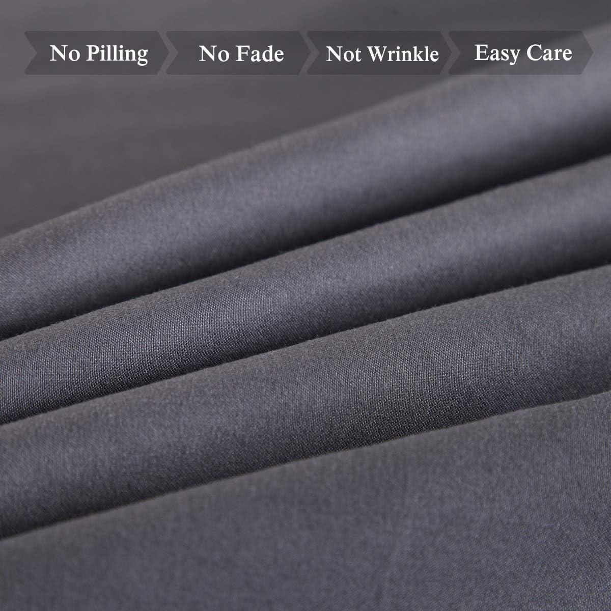 JML King Size Bed Sheet Set Dark Grey,4 Piece Brushed Microfiber, 14" Deep Pocket, Dark Grey