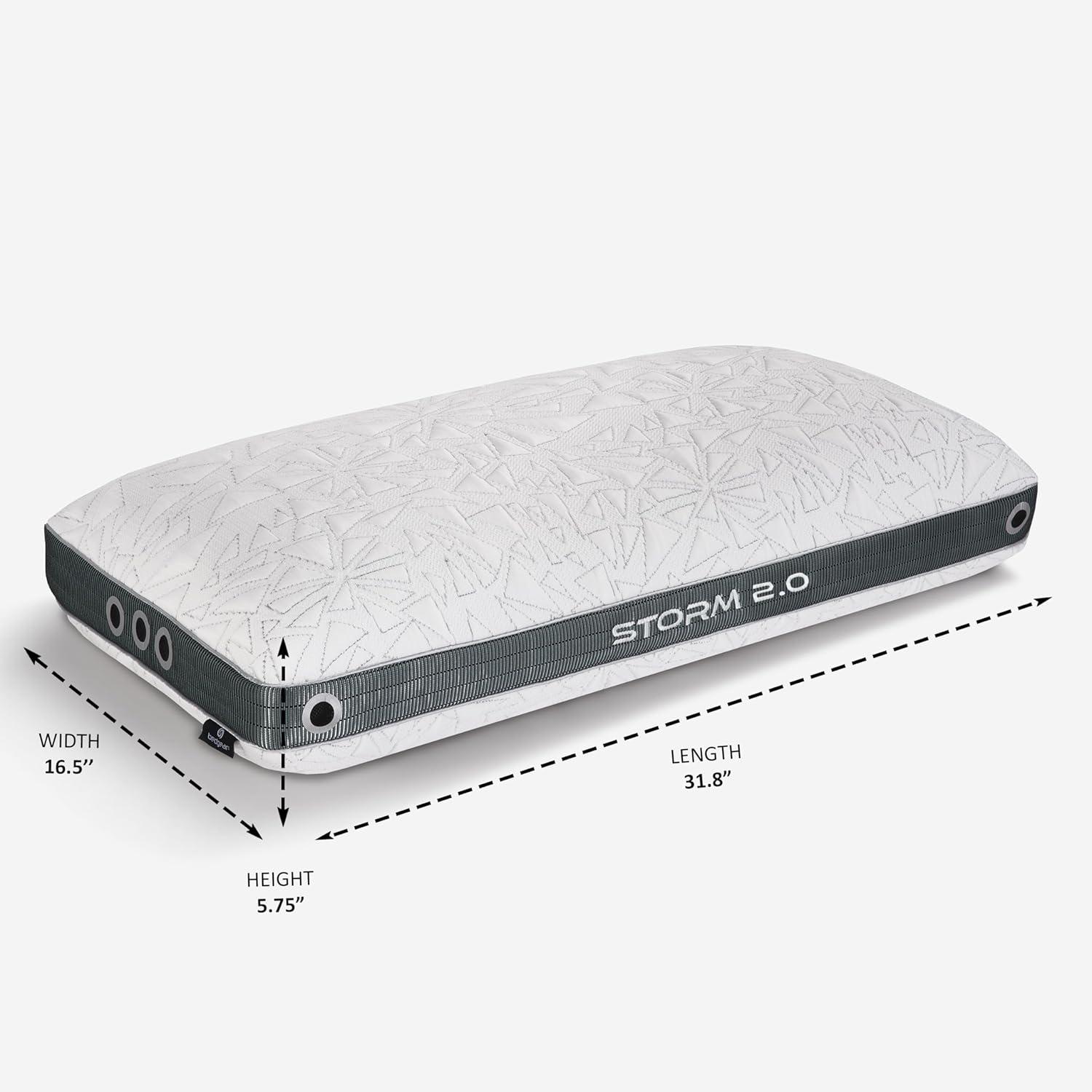 Bedgear Bedgear Storm King Performance Cooling Pillow - Medium Firm Bed Pillow for All Sleep Positions