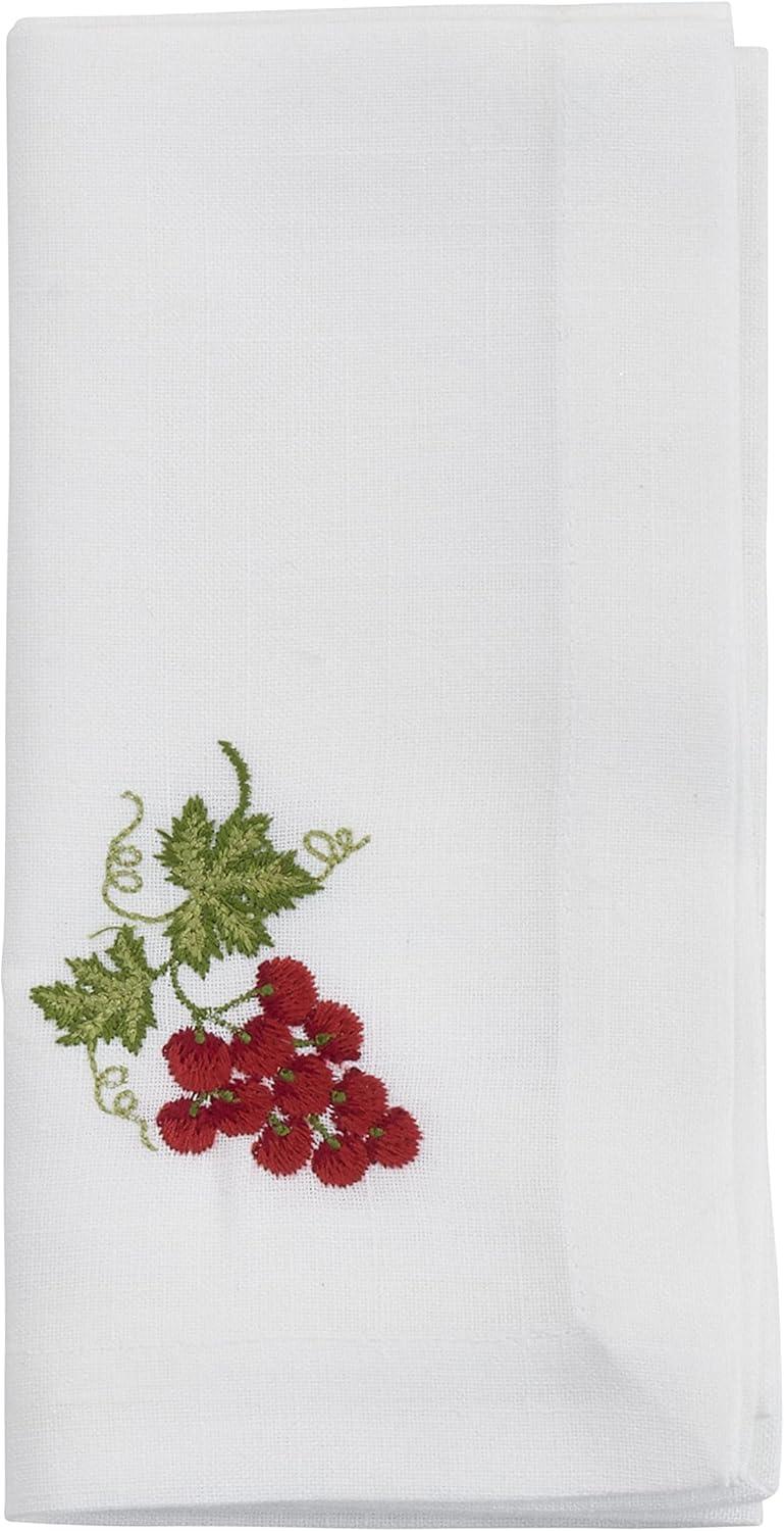 Saro Lifestyle Table Napkins With Embroidered Grapes Design (Set of 4)