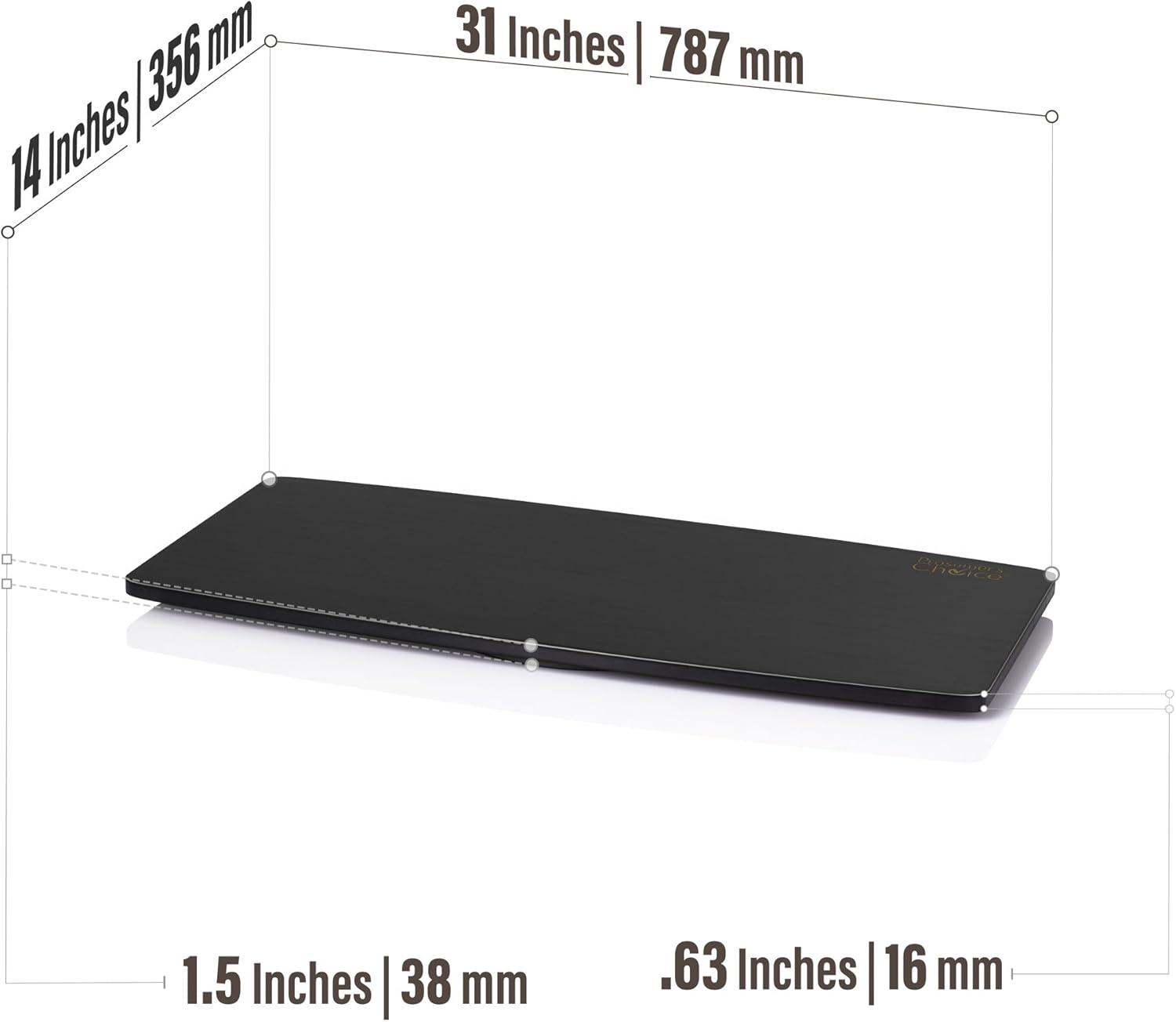 Prosumers Choice | Natural Bamboo TV Swivel Center Stand for TV, 21-Inch Base, Black 360Â° Rotation