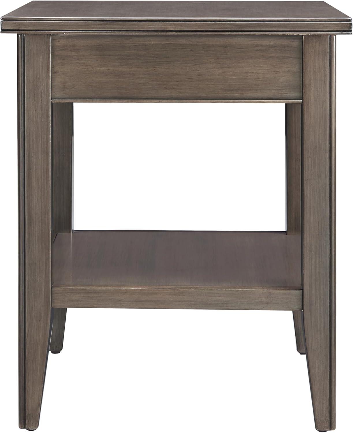 Leick Home 10507-GR Laurent End Table with Drawer and Display Shelf, Gray