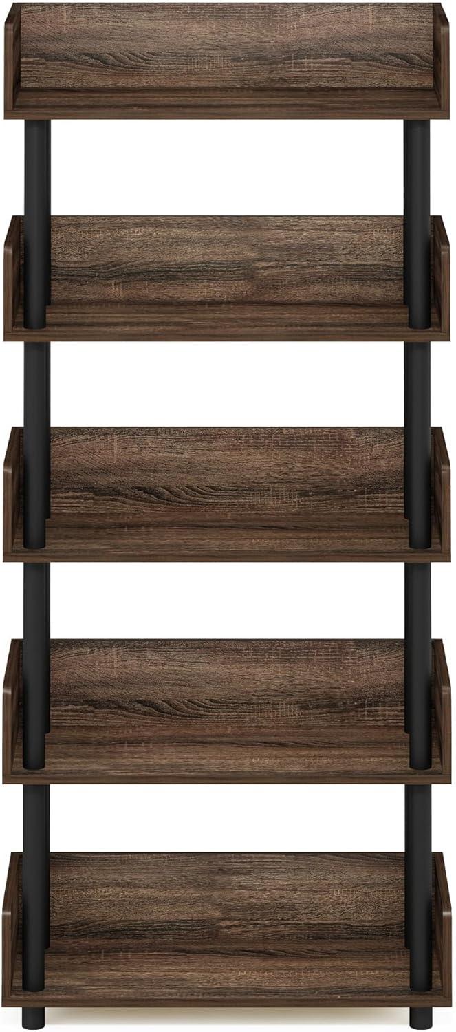 Turn-N-Tube 5-Tier Toolless Freestanding Multipurposes Display Rack, Walnut