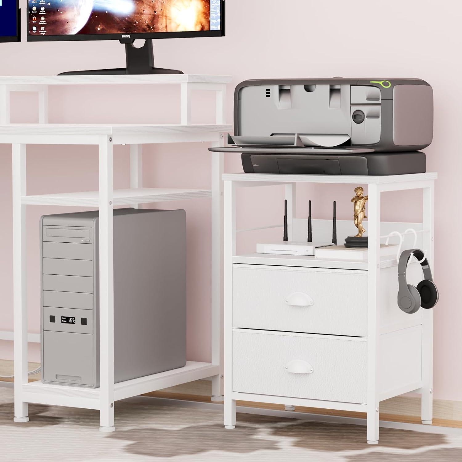 Furologee Nightstands Set of 2, White