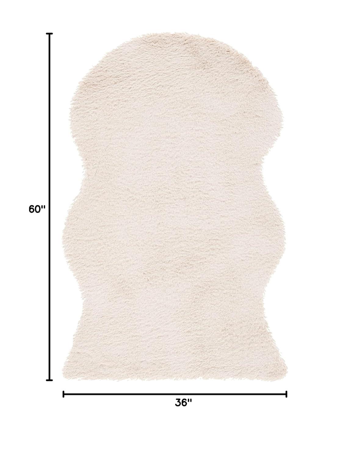 Faux Sheep Skin FSS515 Power Loomed Area Rug - Beige - 3'x5' - Safavieh.