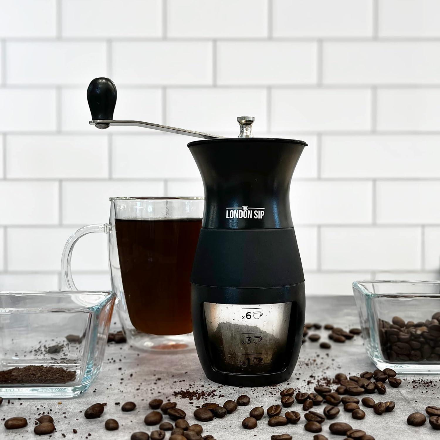 London Sip Glass Manual Conical Burr Coffee Grinder