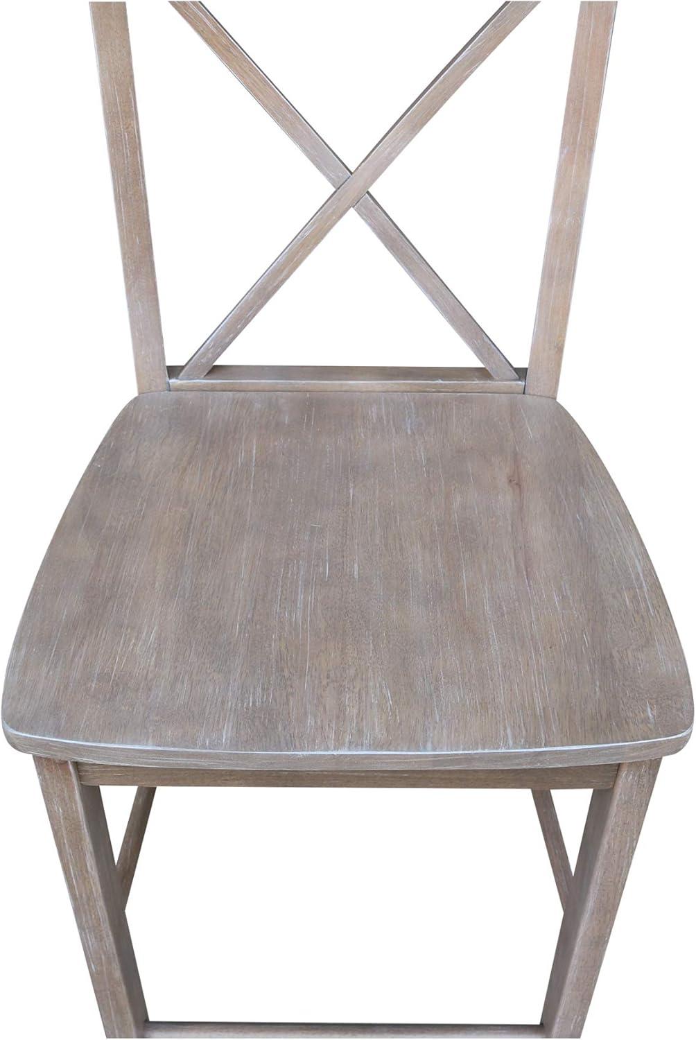 X Back Stool Washed Gray/Taupe - International Concepts