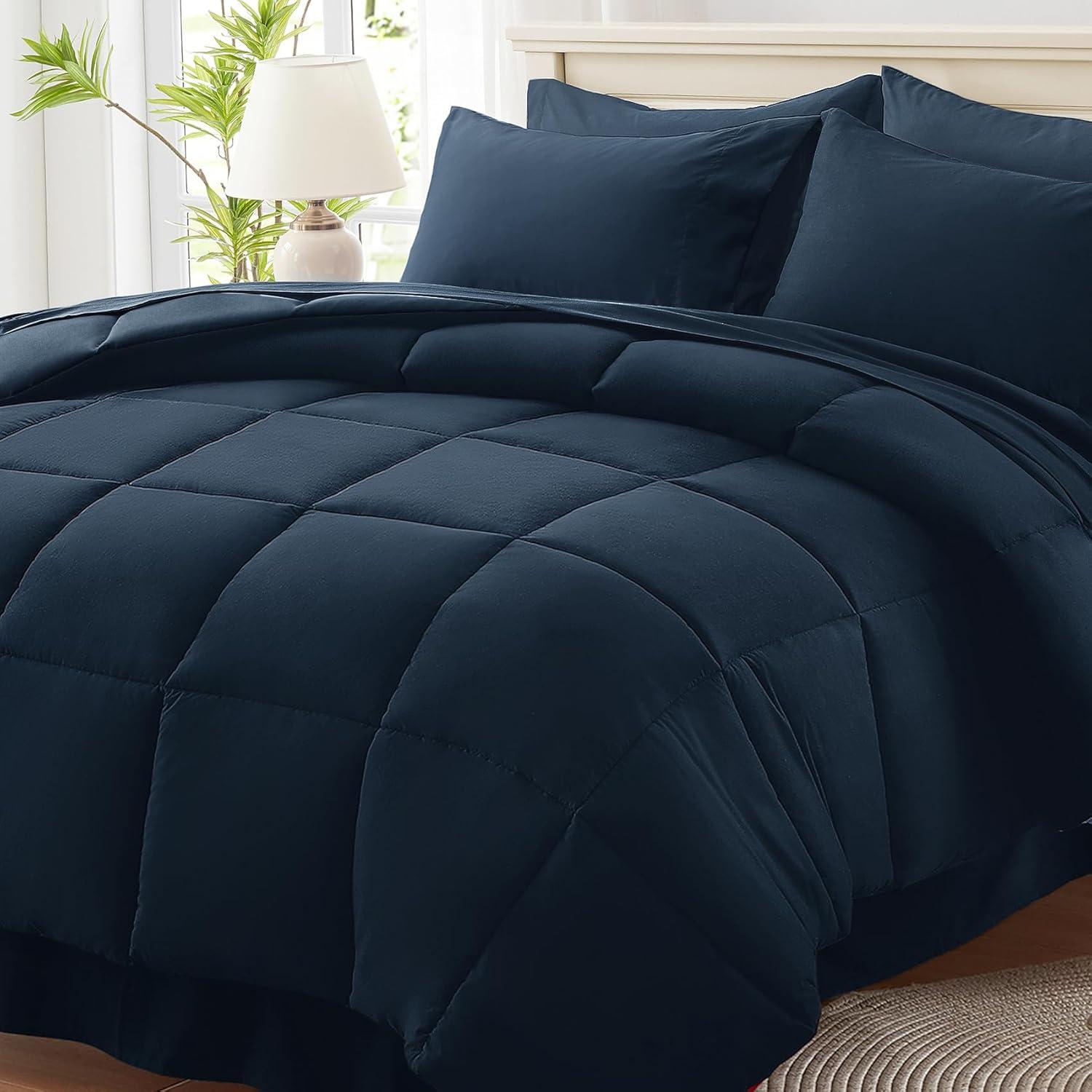 Sweet Home Collection All Season Bed-in-A-Bag 5pc/7pc Solid Color Comforter & Sheet Set Ultra Soft Bedding by Sweet Home Collection