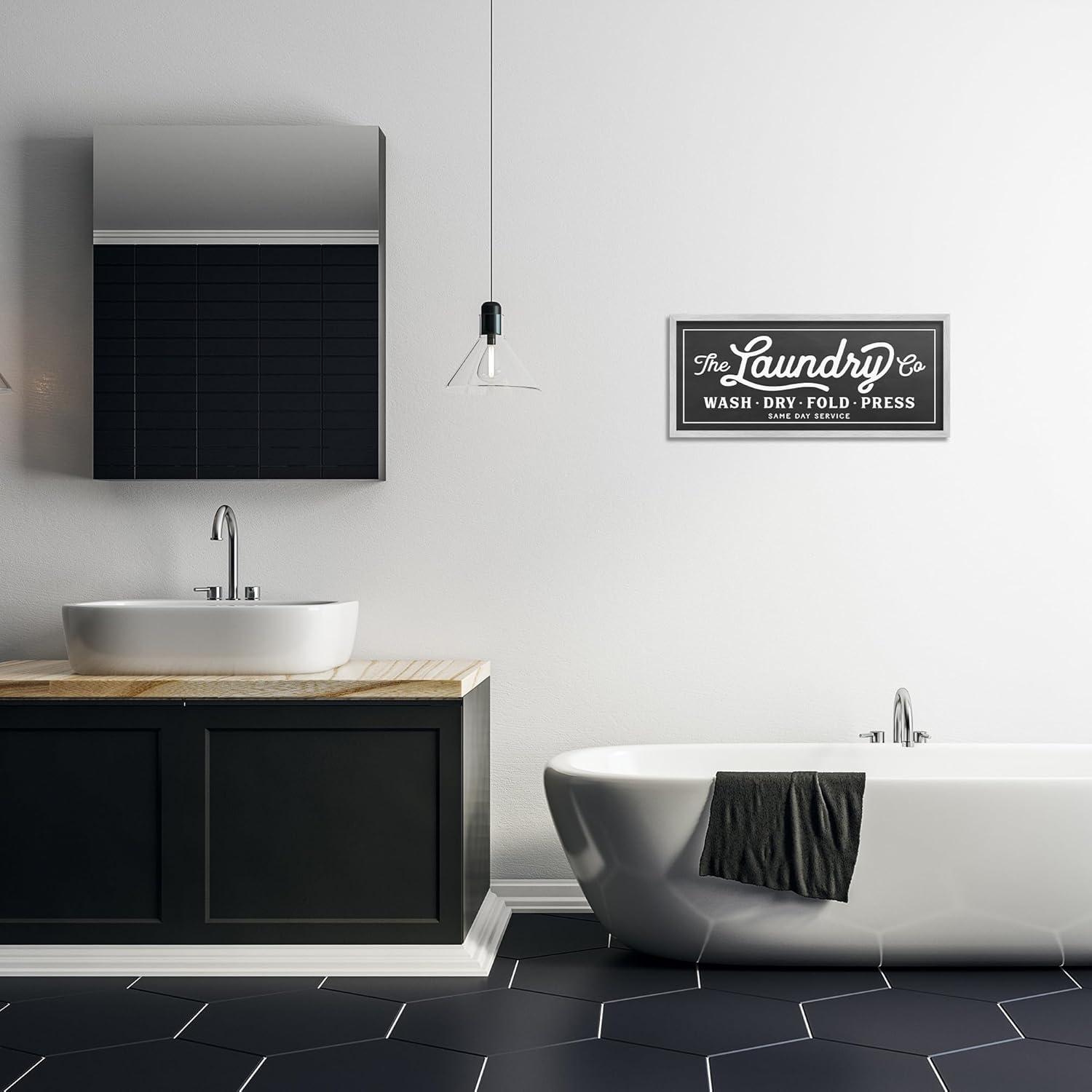 Stupell Industries Vintage Laundry Sign Cursive by Lettered And Lined - Graphic Art & Reviews | Wayfair
