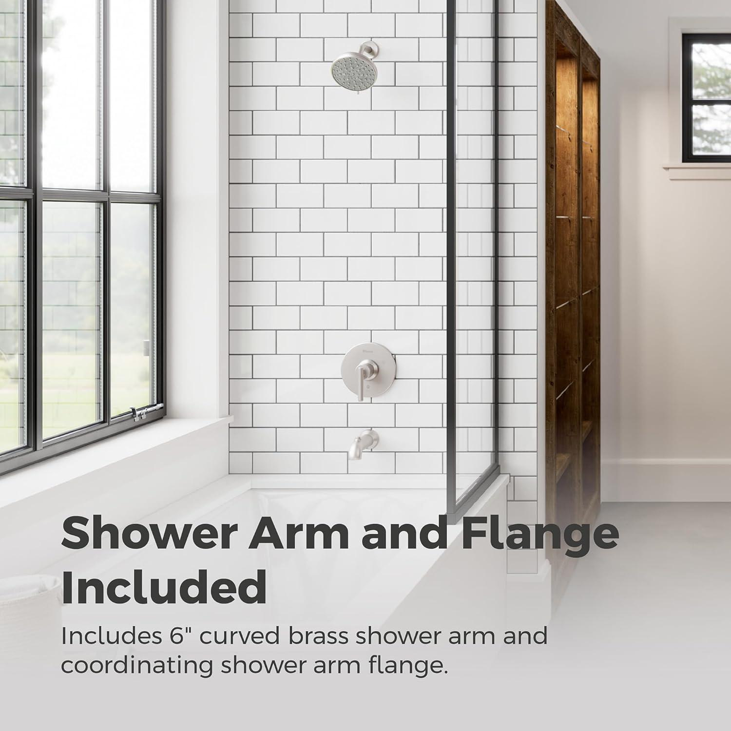 Pfister Capistrano Tub & Shower Trim Kit, Valve and Cartridge Included, 1-Handle, Spot Defense Brushed Nickel Finish, 8P8WS2CSOSGS