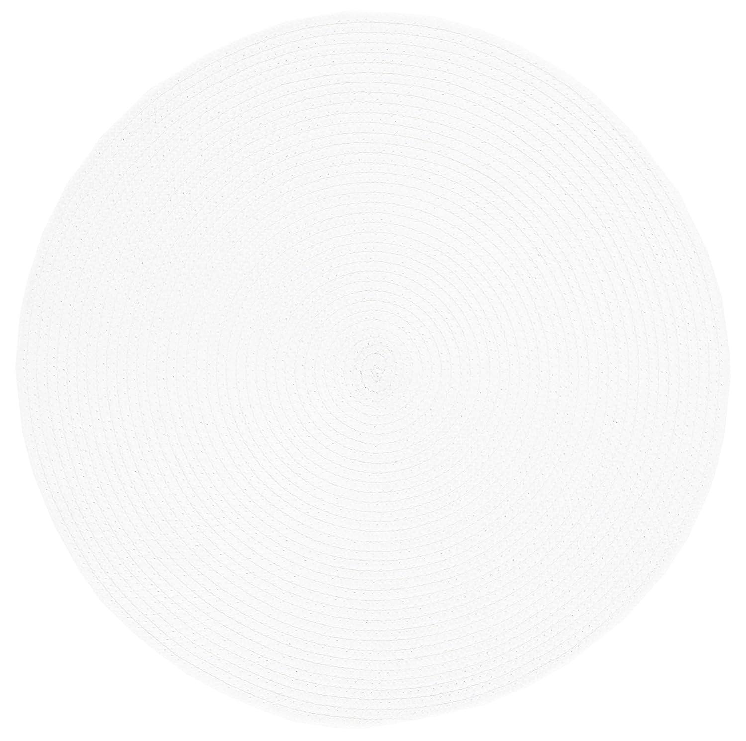 Braided BRD403 Hand Woven Area Rug - White - 4' round - Safavieh.