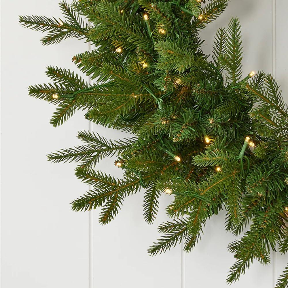 Dandan Faux Lighted Plug-In 24'' Wreath