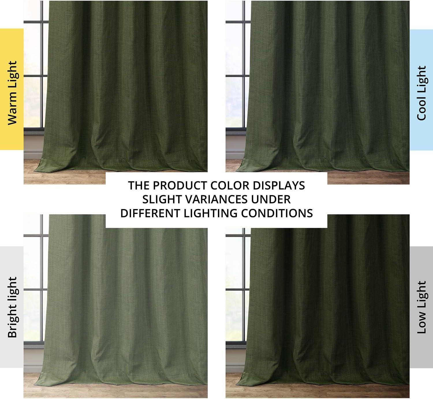 HPD Half Price Drapes Tuscany Green Faux Linen Room Darkening Curtains for Bedroom & Living Room Curtains (1 Panel), Door & Window Curtains 84 inches long, Rod Pocket Curtains, 50W X 84L