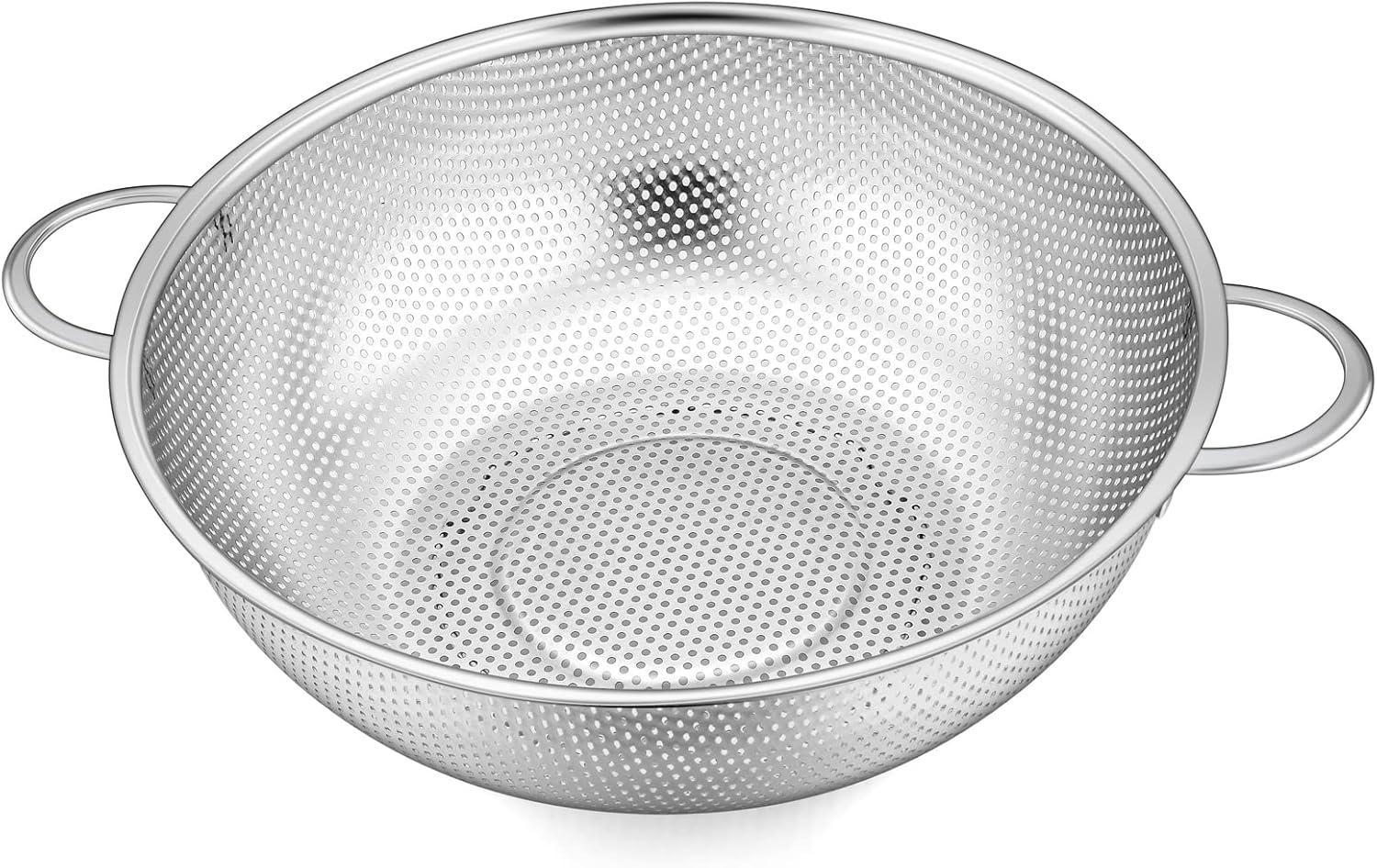 Stainless Steel Fine Mesh Colander Strainer Rice Pasta Spaghetti Noodles Veg✨z J5B5