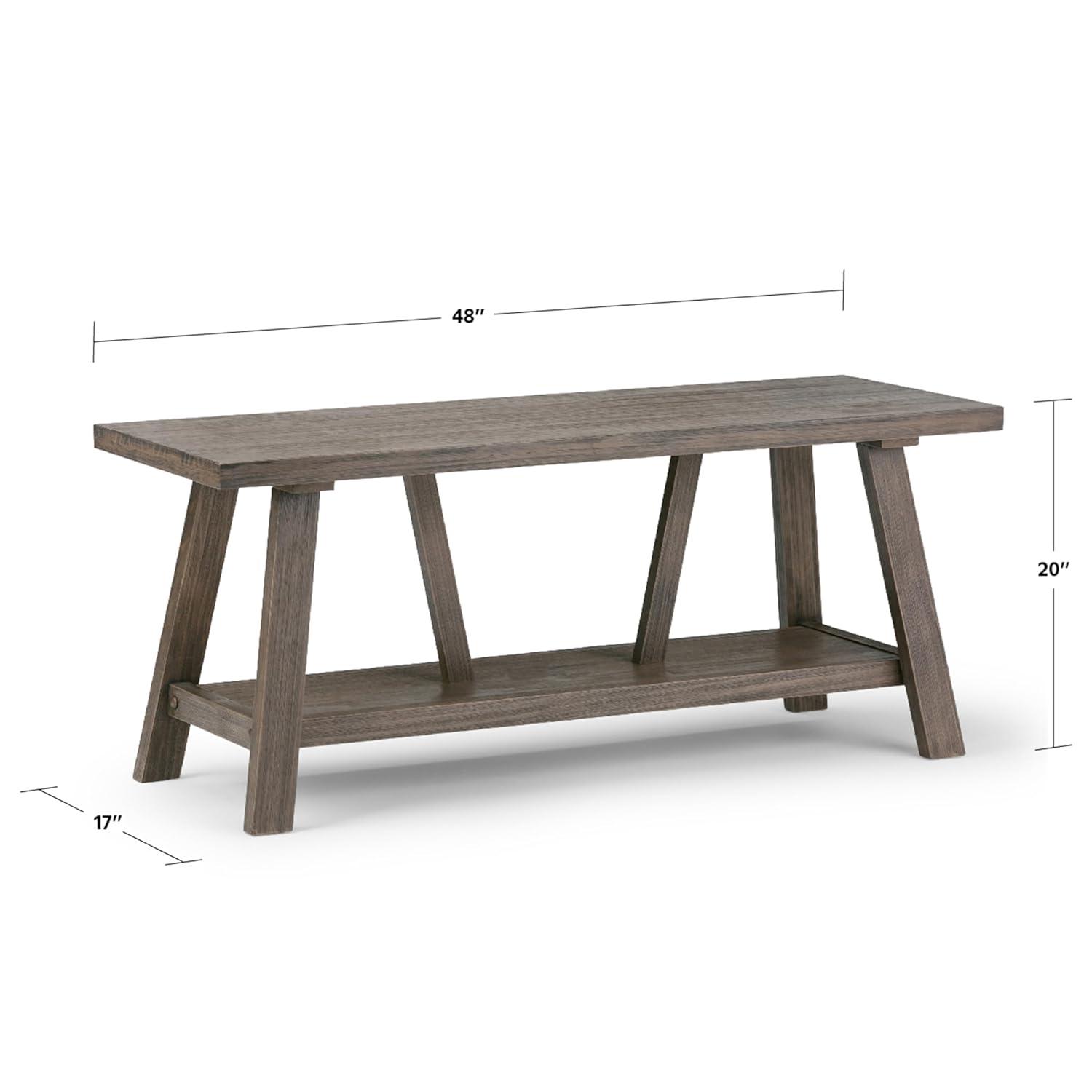 Simpli Home Dylan Solid Wood Storage Bench