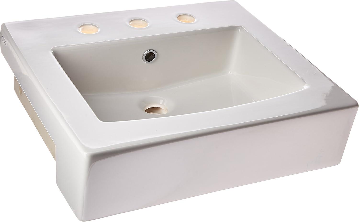 White Rectangular Drop-In Fireclay Bathroom Sink