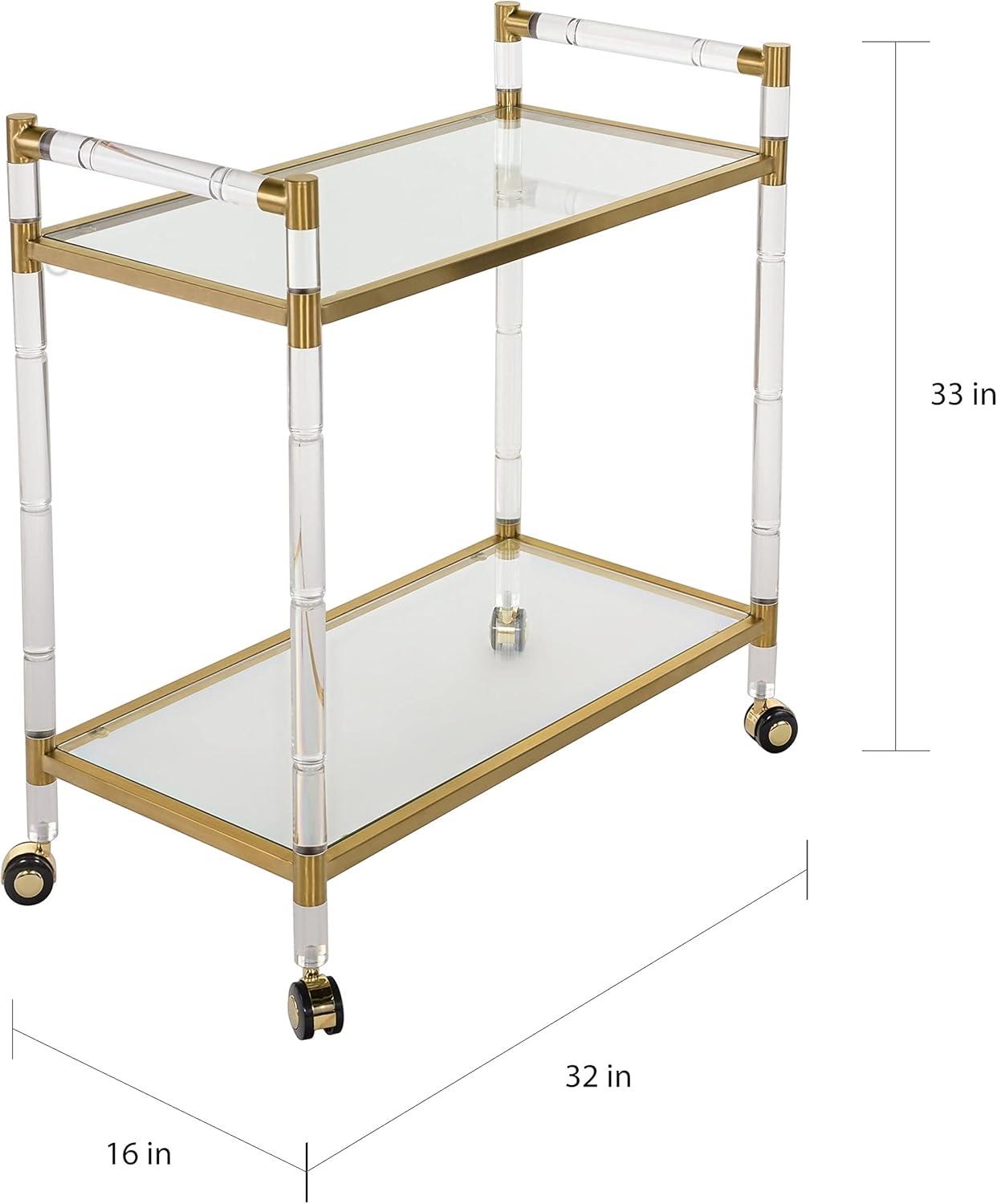 Duval Bar Trolley - Brass - Safavieh.