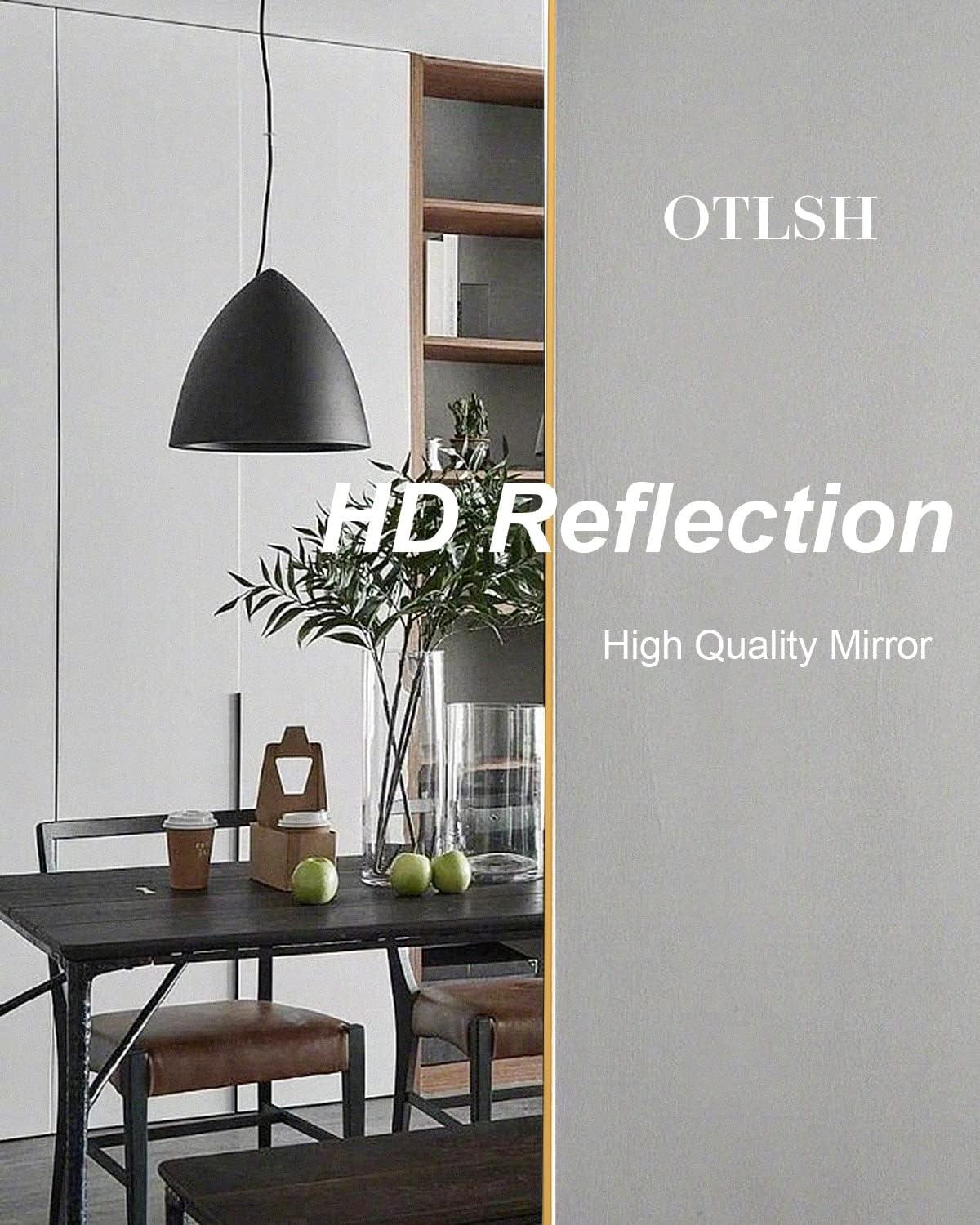 Antok Arched Full Length Mirror, 58"x18" Floor Mirror Freestanding, Floor Standing Mirror Full Body Mirror with Stand for Bedroom, Hanging Mounted Mirror for Living Room Cloakroom,Gold