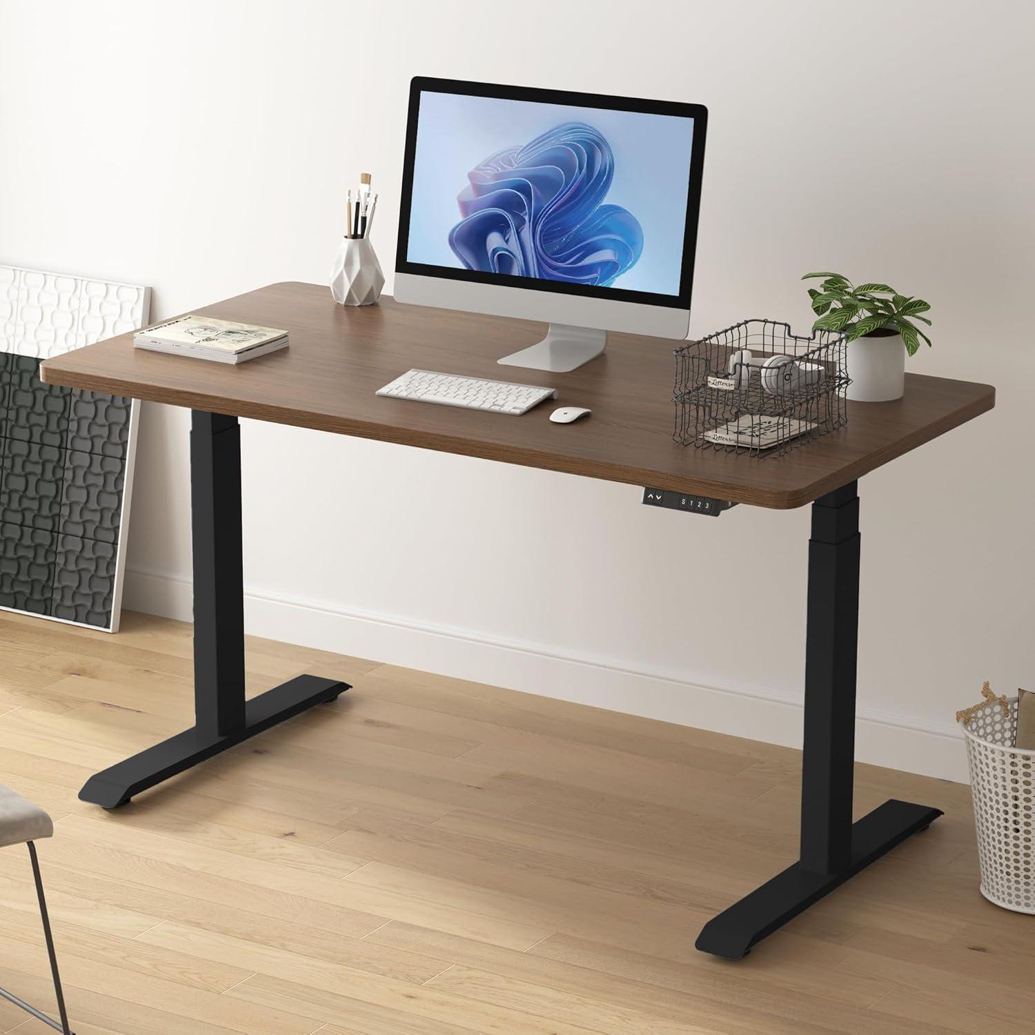 Fromann Dual Motor Electric Standing Desk Frame 3 Tier Legs Height Adjustable Handset with USB A+ C Ports Sit Stand up Desk Base for Home and Office (White)