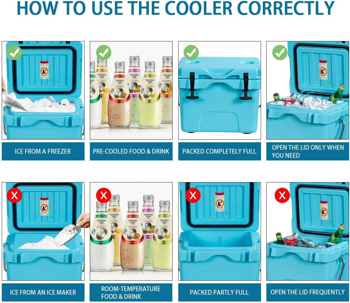 Costway 16 Quart Cooler Portable Ice Chest Leak-proof 24 Cans Ice Boxfor Camping