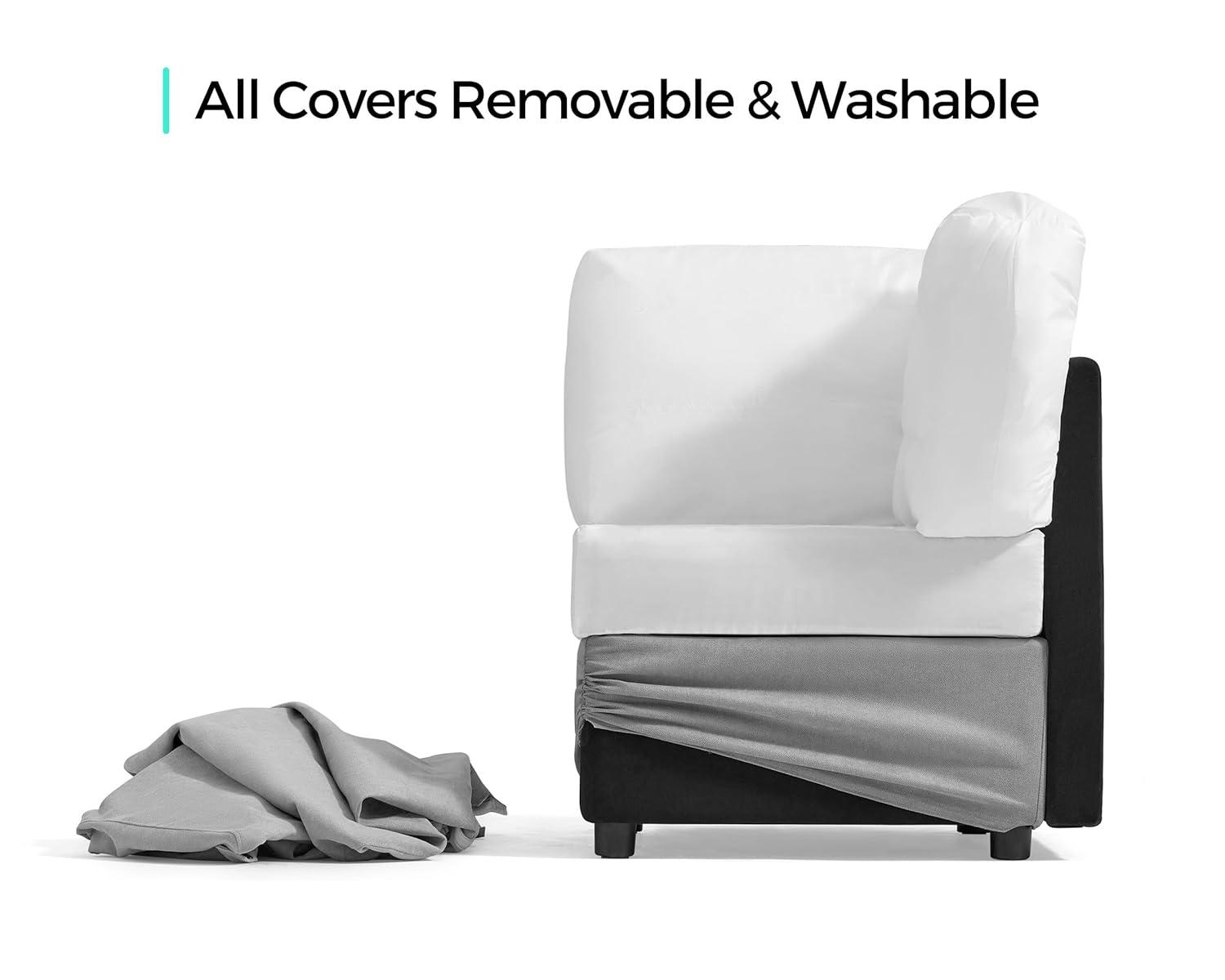 LINSY HOME Corner Seat Module for RUBIK I Modular Sectional Couches and Sofas with Storage, Light Gray