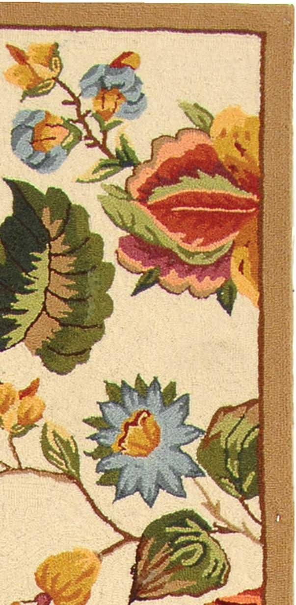 SAFAVIEH Chelsea Hayleigh Floral Wool Runner Rug, Ivory, 2'6" x 10'