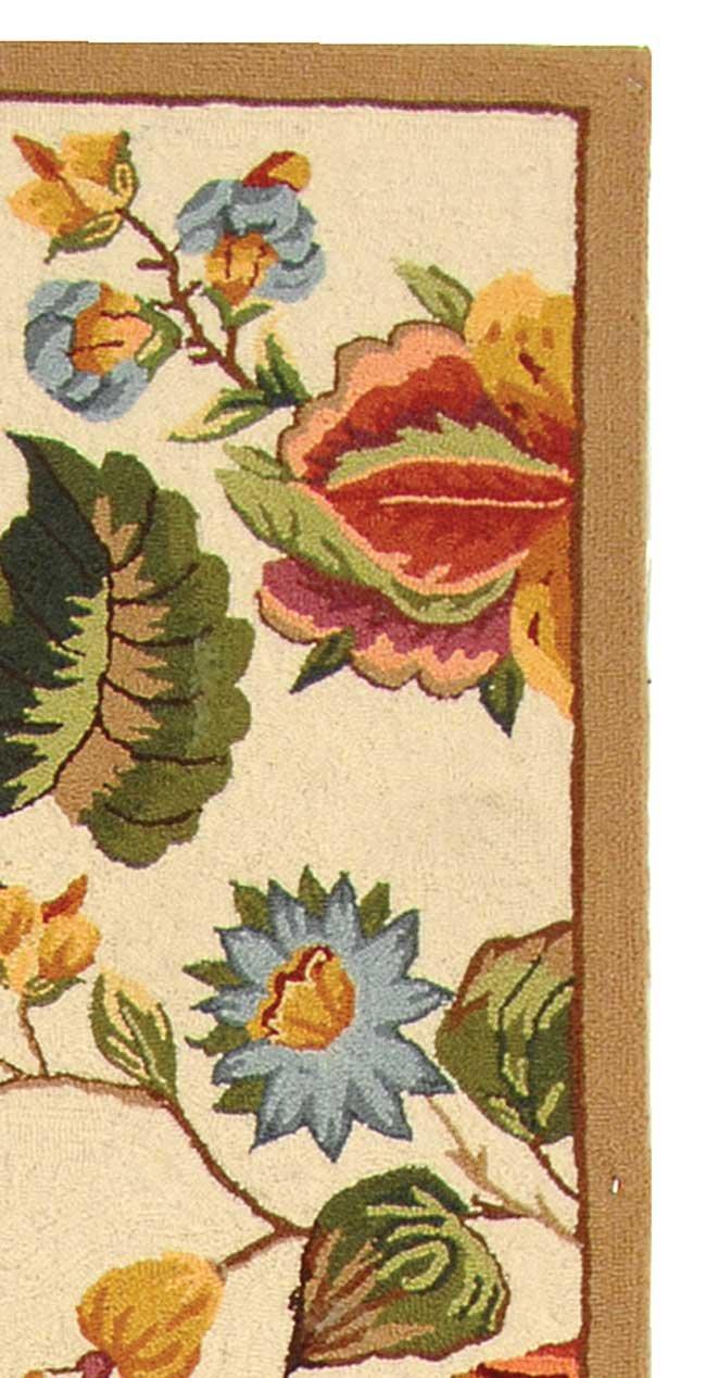 SAFAVIEH Chelsea Hayleigh Floral Wool Runner Rug, Ivory, 2'6" x 10'