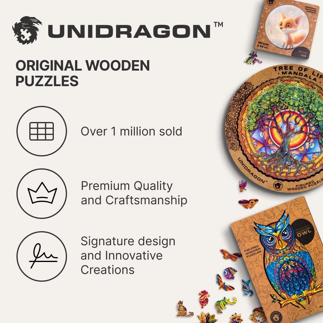 UNIDRAGON Wooden Puzzle Planet Earth 500 Pieces KS Space View