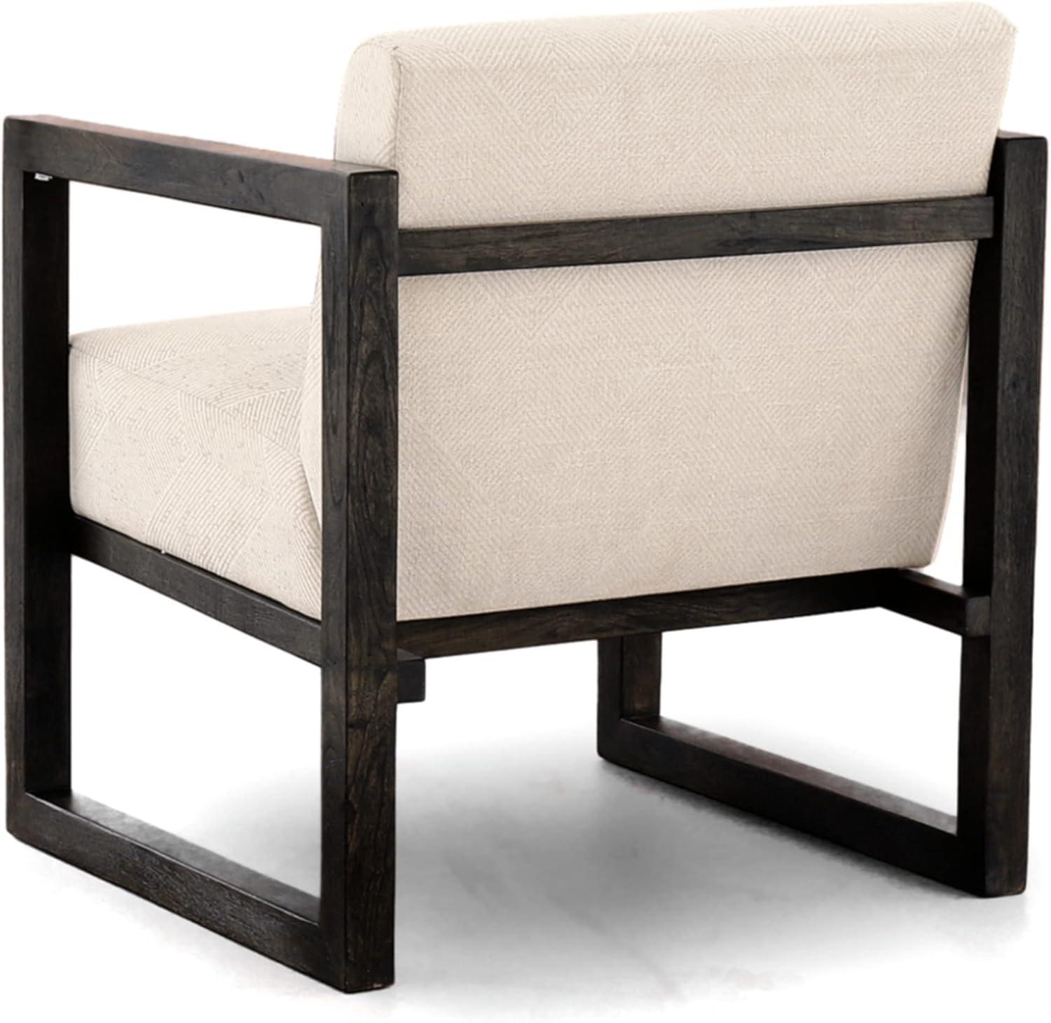 Signature Design by Ashley Alarick Accent Chair Cream: Upholstered Wooden Legs, Vintage Style