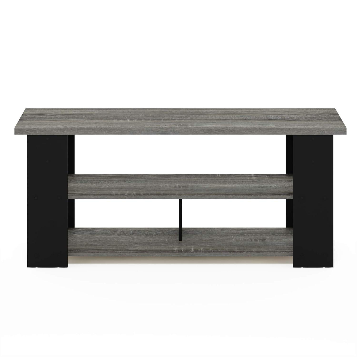 Furinno 15118 JAYA TV Stand Up To 50-Inch, French Oak Grey/Black