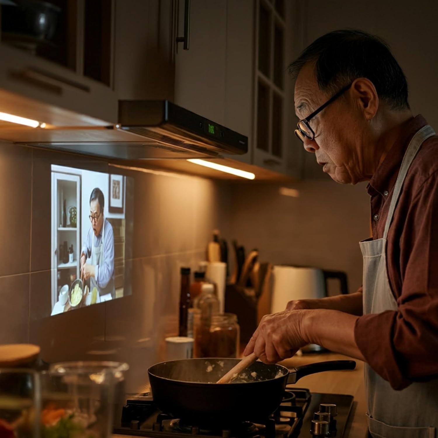 Black Portable Smart Projector with Google Assistant