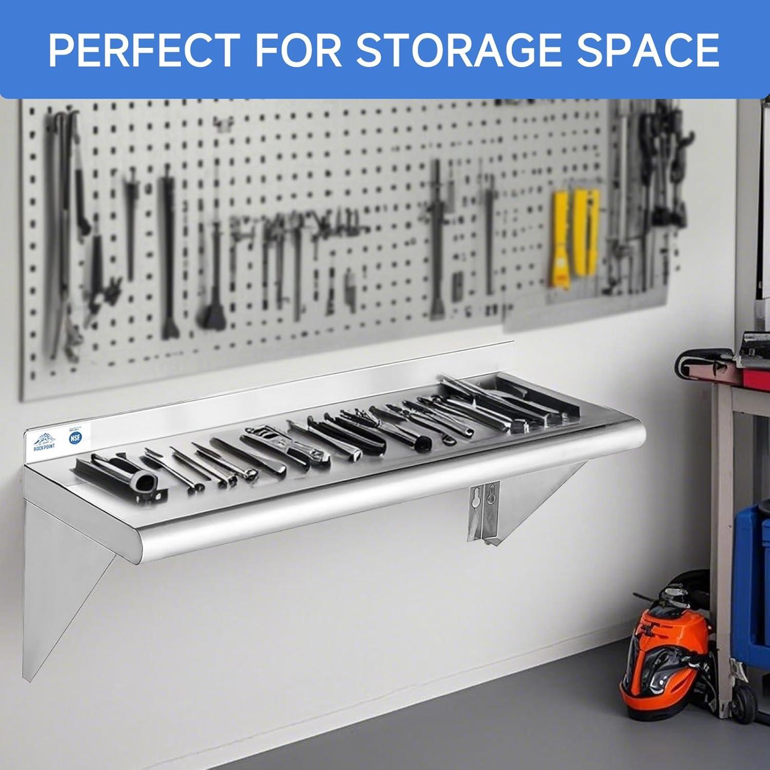 GRIDMANN NSF Stainless Steel Wall-Mount Shelf by Latitude Run