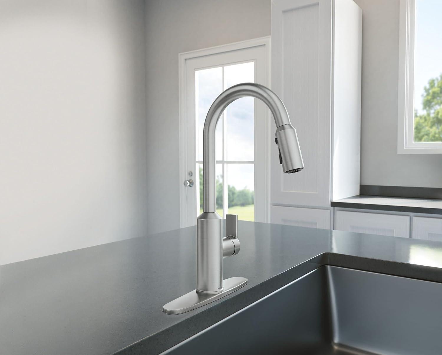 Brushed Nickel Single-Handle Pull-Out Spray Kitchen Faucet