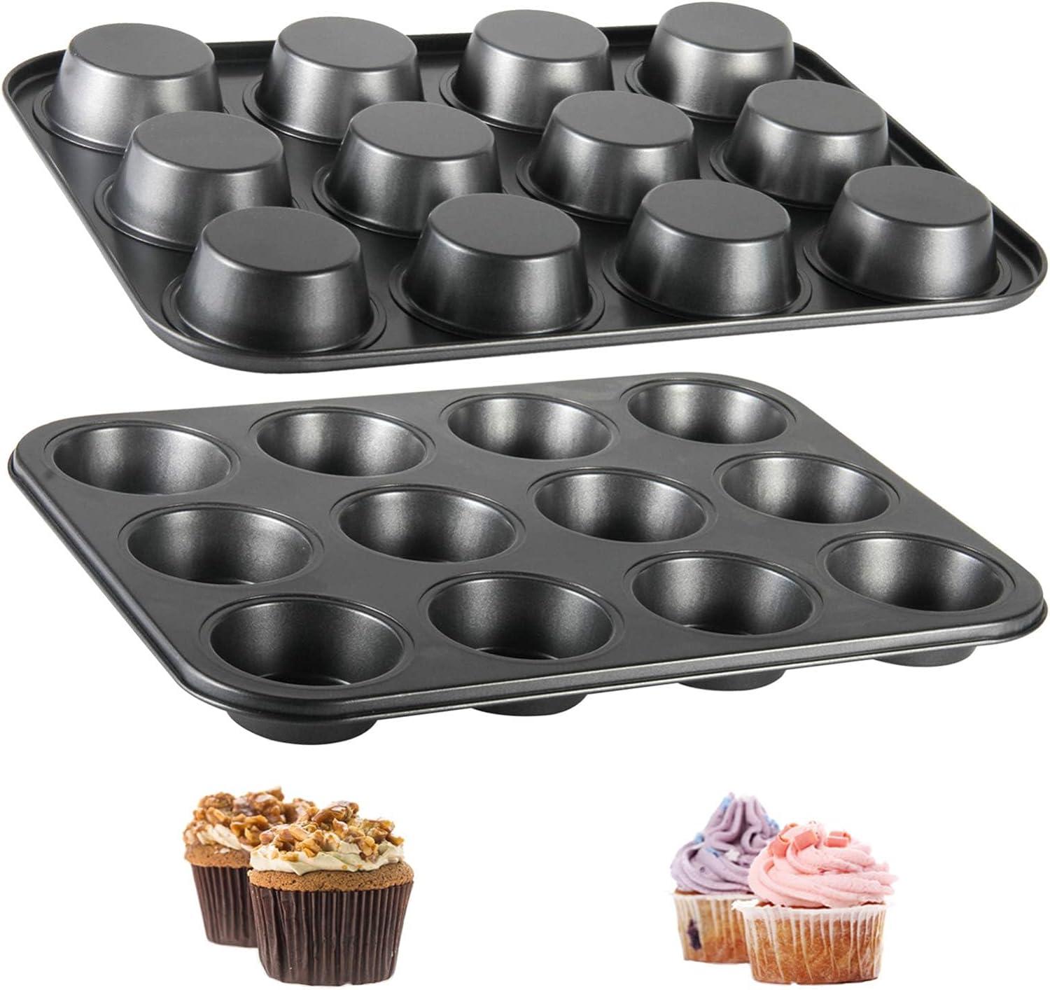 Heavy Duty Nonstick 12-Well Steel Muffin Tin Set